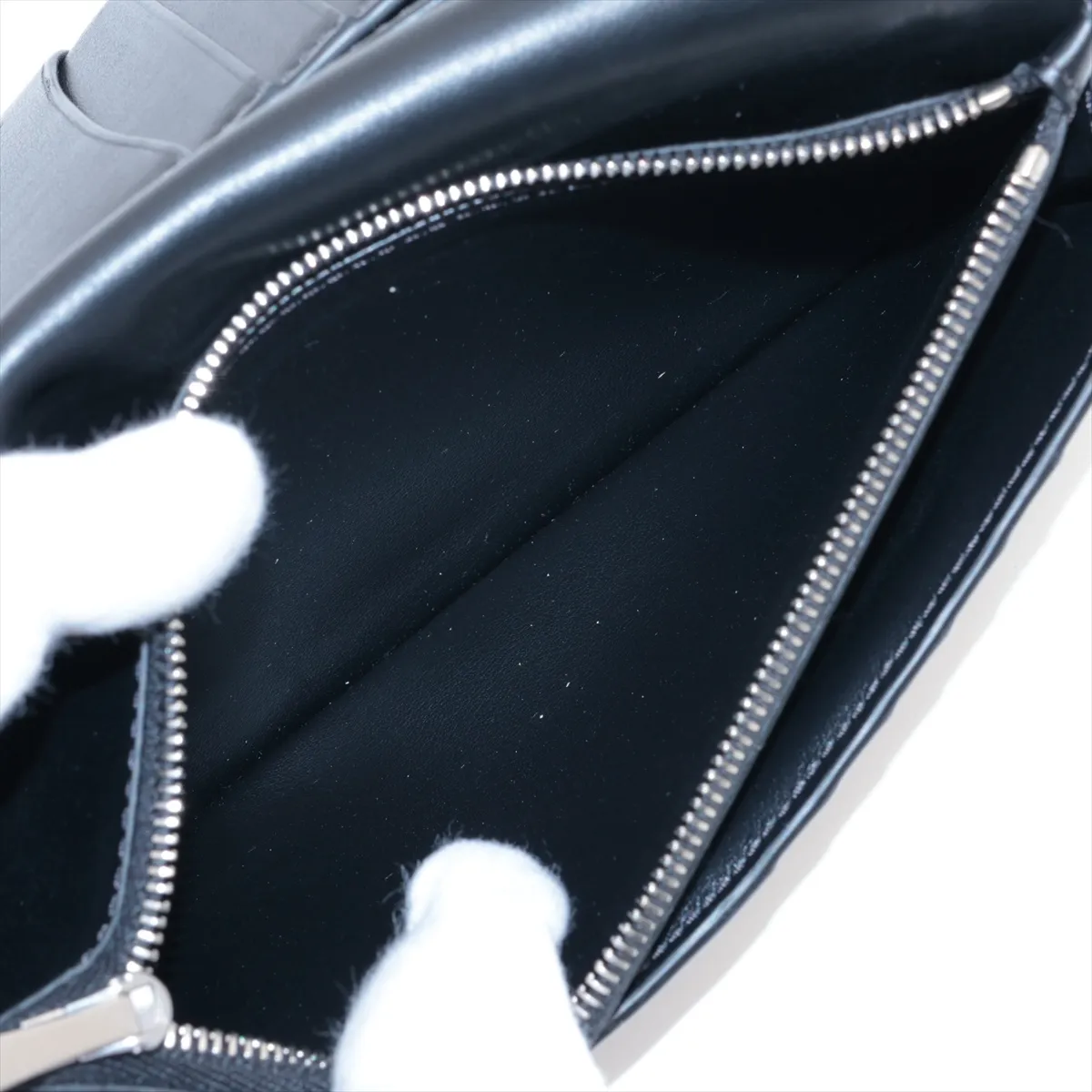 Vertical Wallet Leather Long Wallet Black — view 8