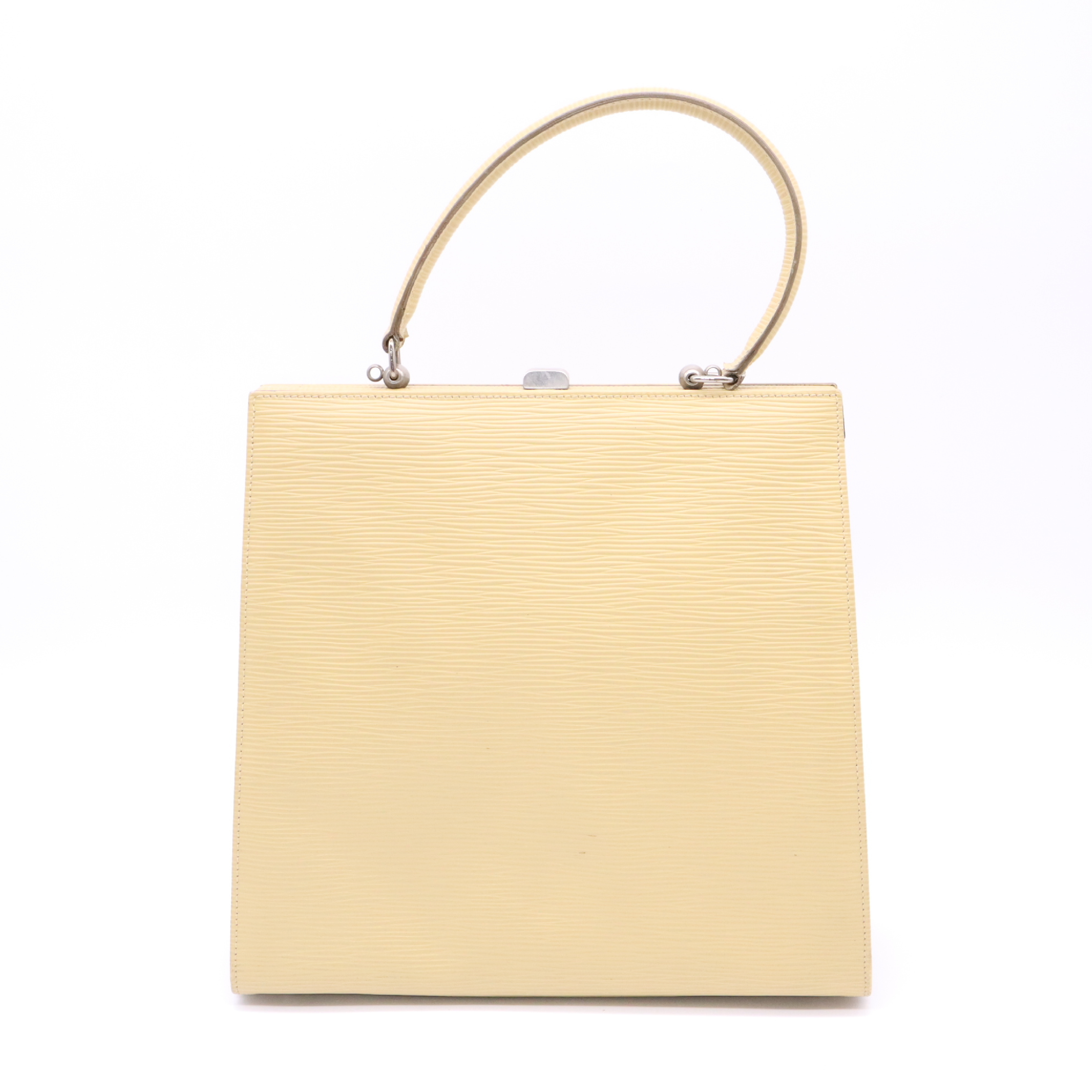Leather Embossed Logo Yellow Handbag — view 2
