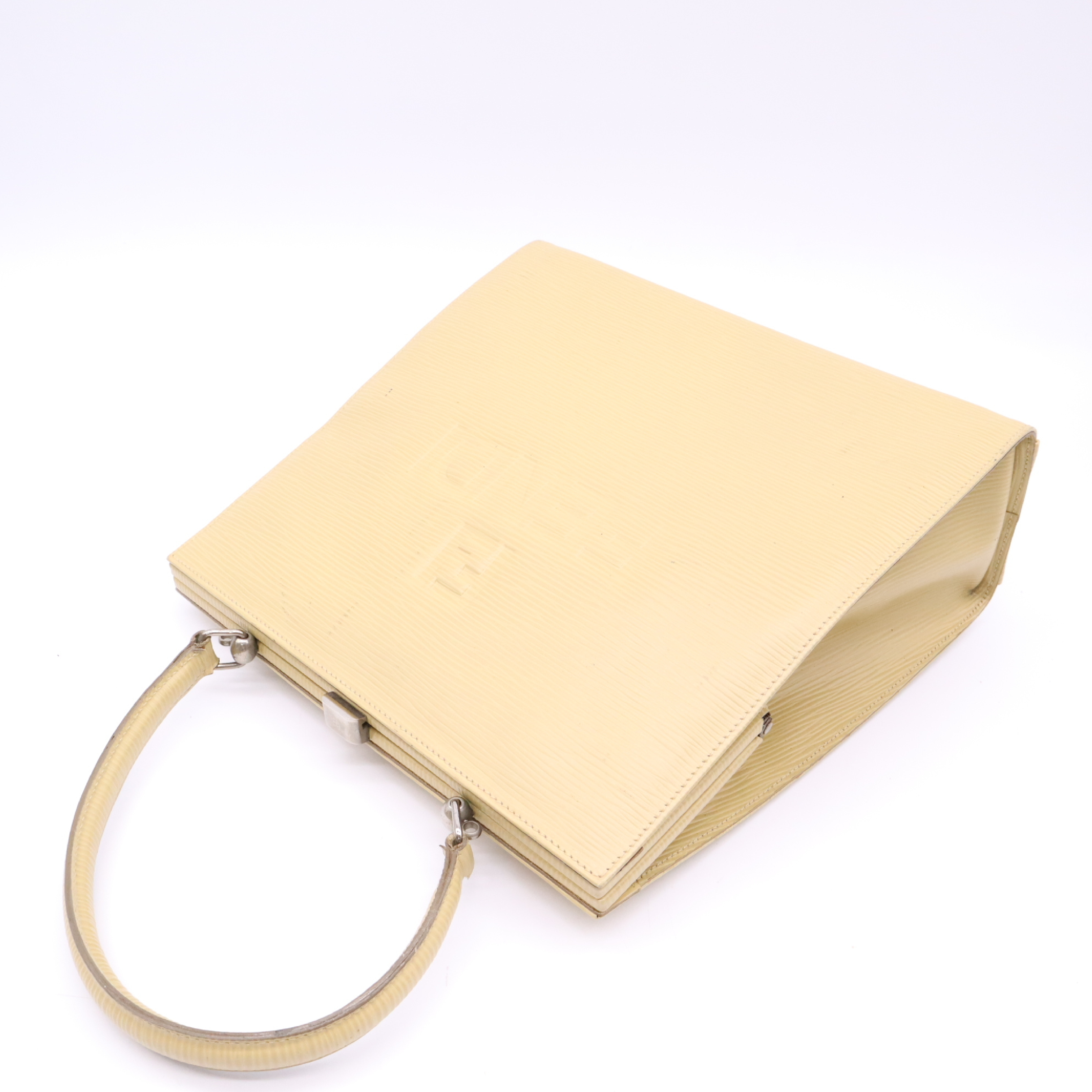 Leather Embossed Logo Yellow Handbag — view 3