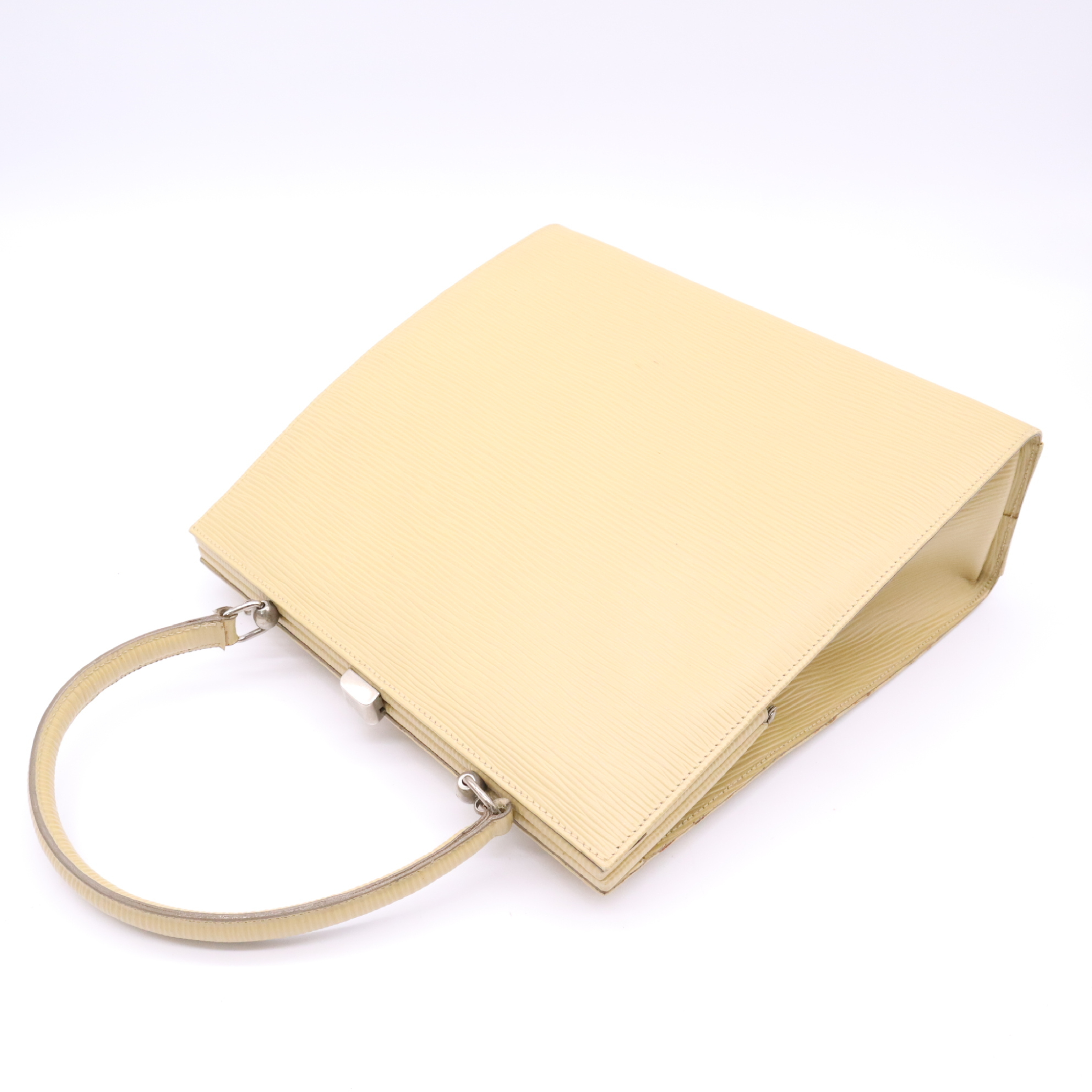 Leather Embossed Logo Yellow Handbag — view 4