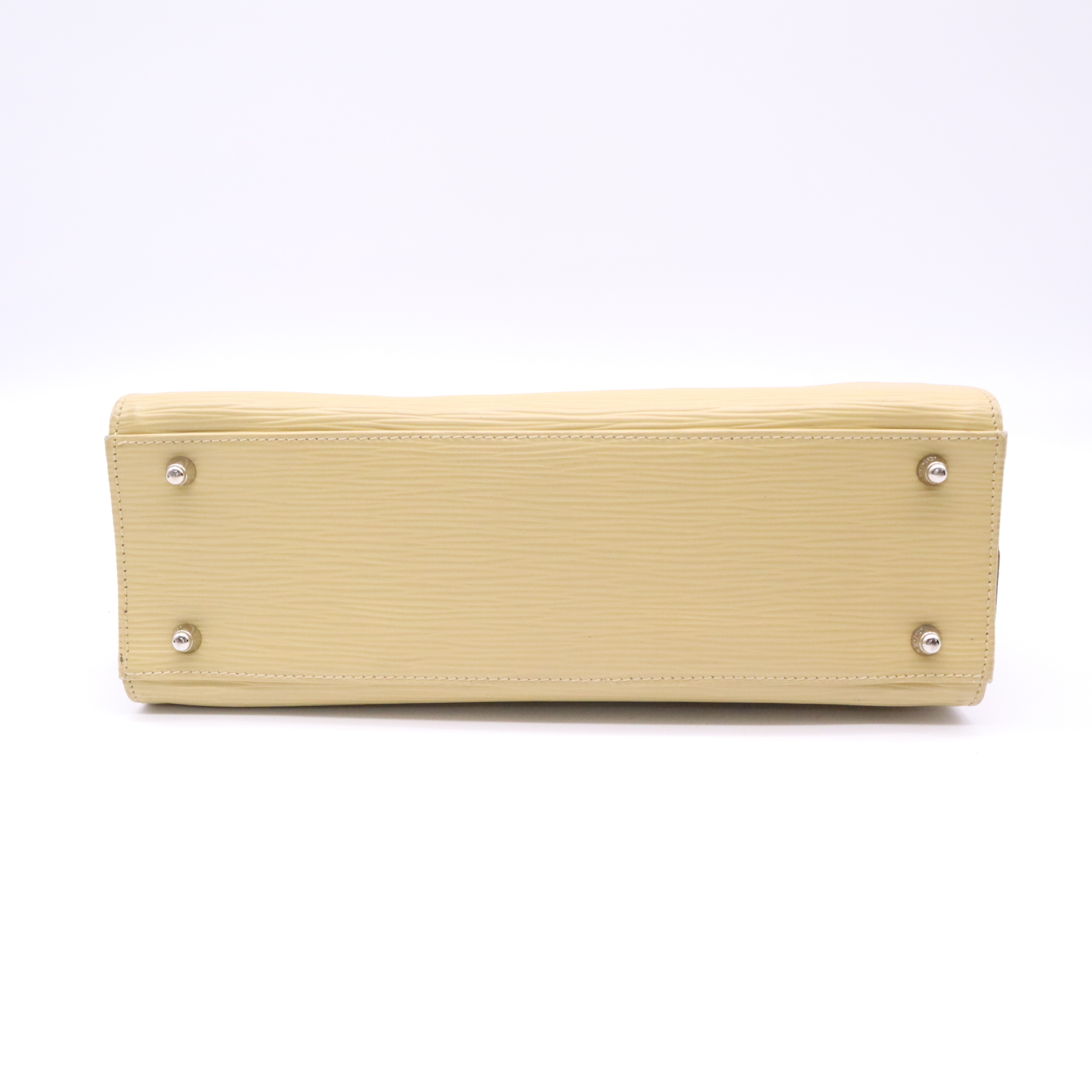 Leather Embossed Logo Yellow Handbag — view 5