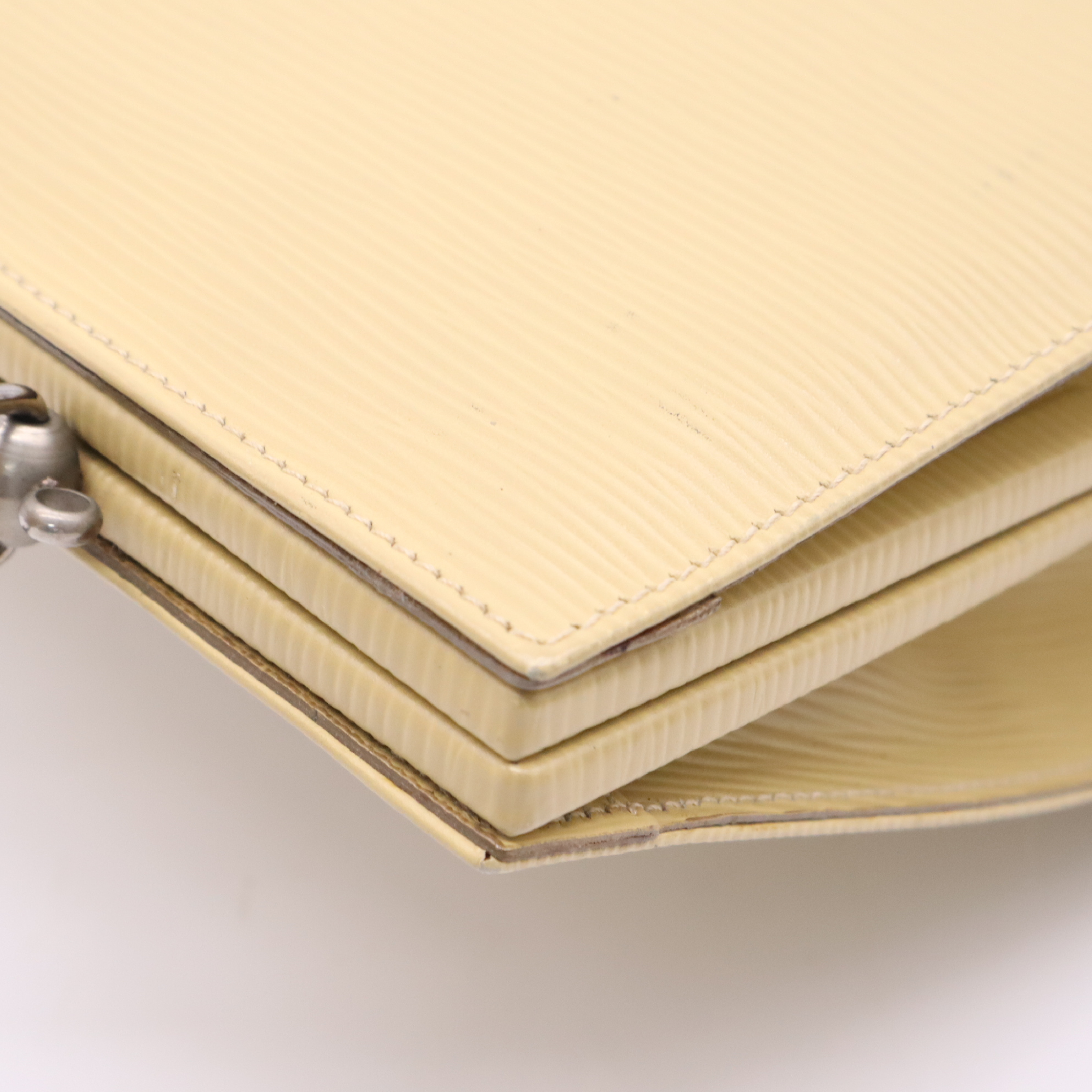 Leather Embossed Logo Yellow Handbag — view 10