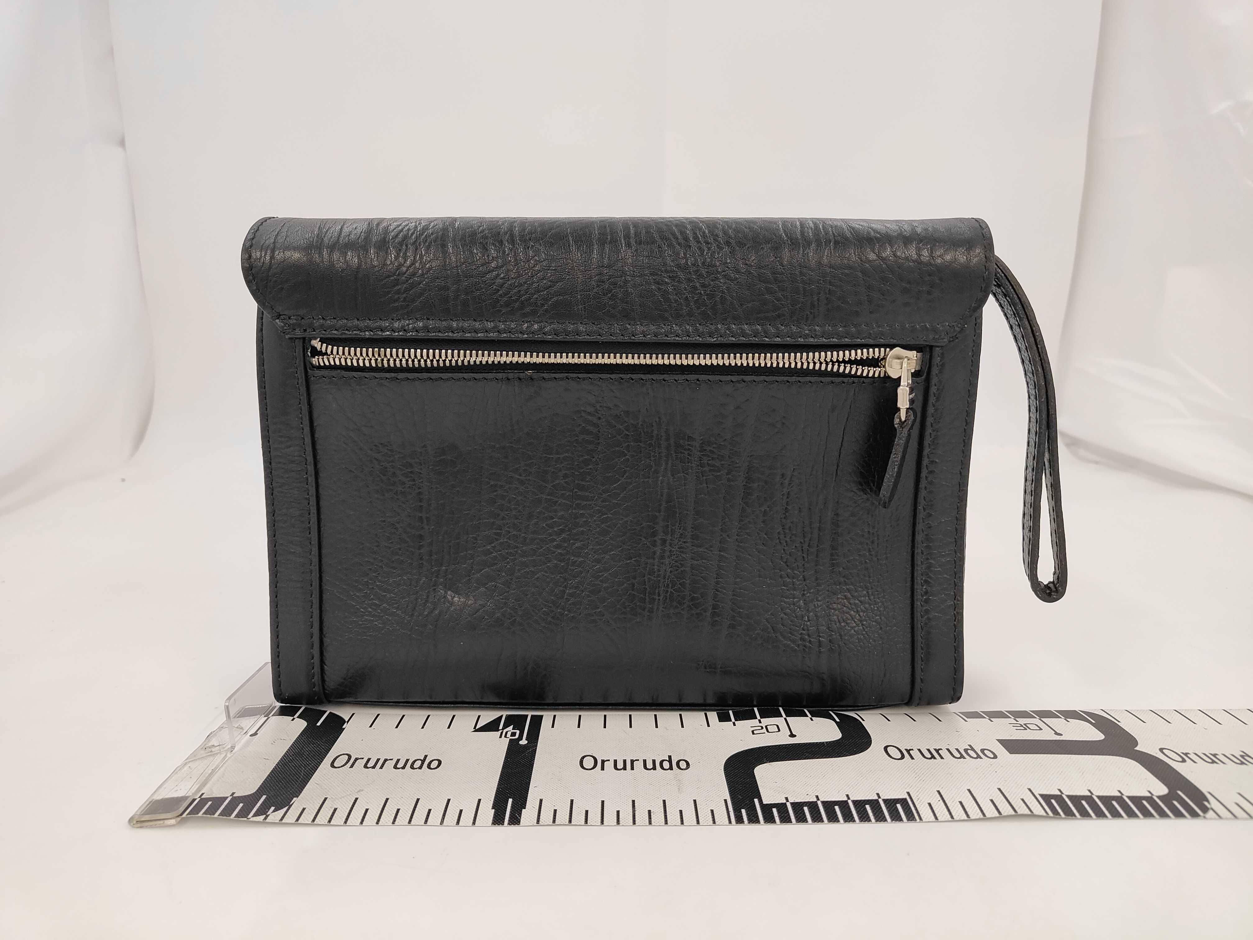 grained leather second bag clutch bag — view 2