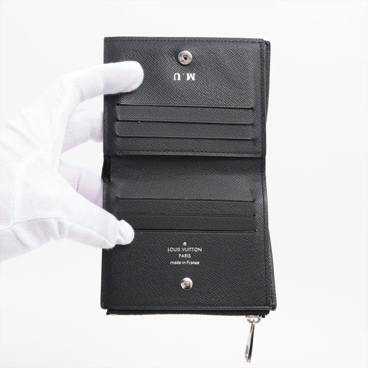 Damier Graphite Portefeuille Smart N64021 RA3187 Black Compact Wallet with Initials — view 3