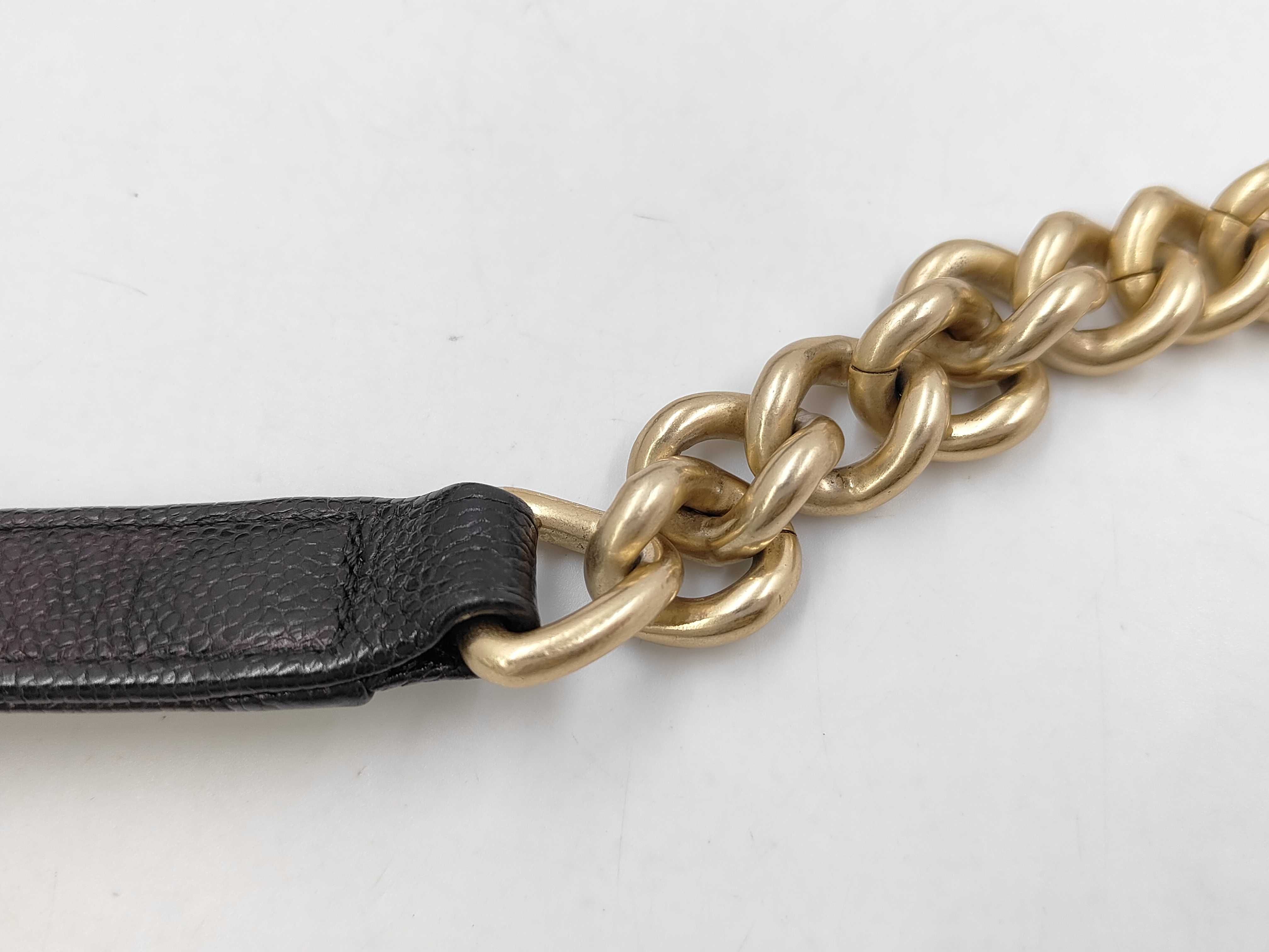 Boy Chanel 25 Caviar Skin V-Stitch Chevron Gold Hardware Chain Shoulder Bag, Serial Number 24, Black — view 6