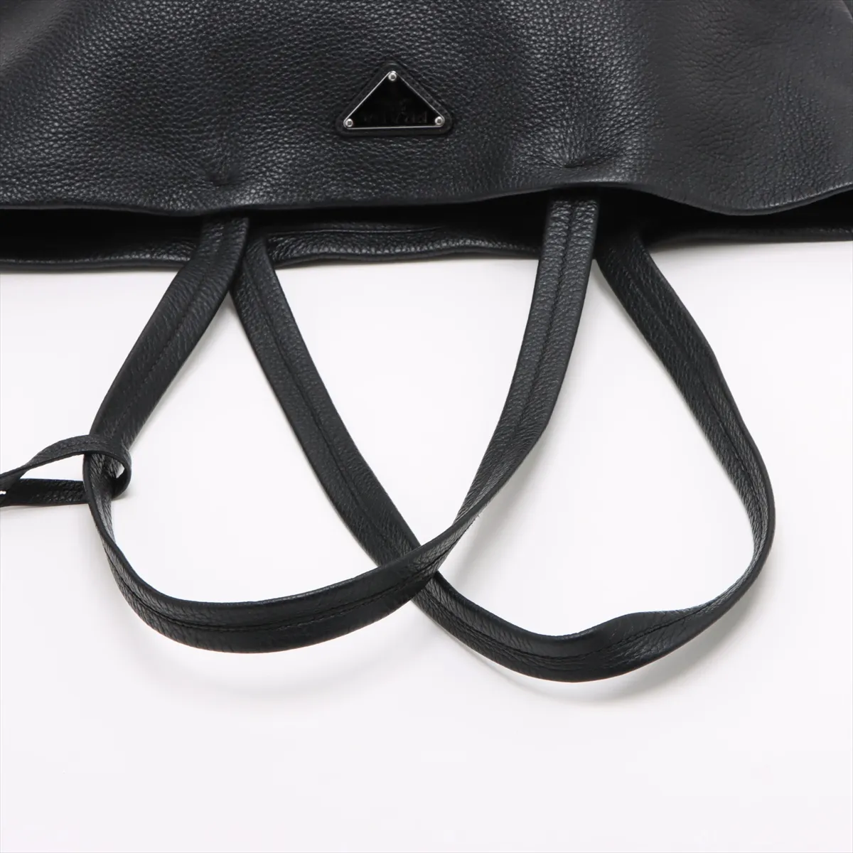 leather tote bag black — view 5