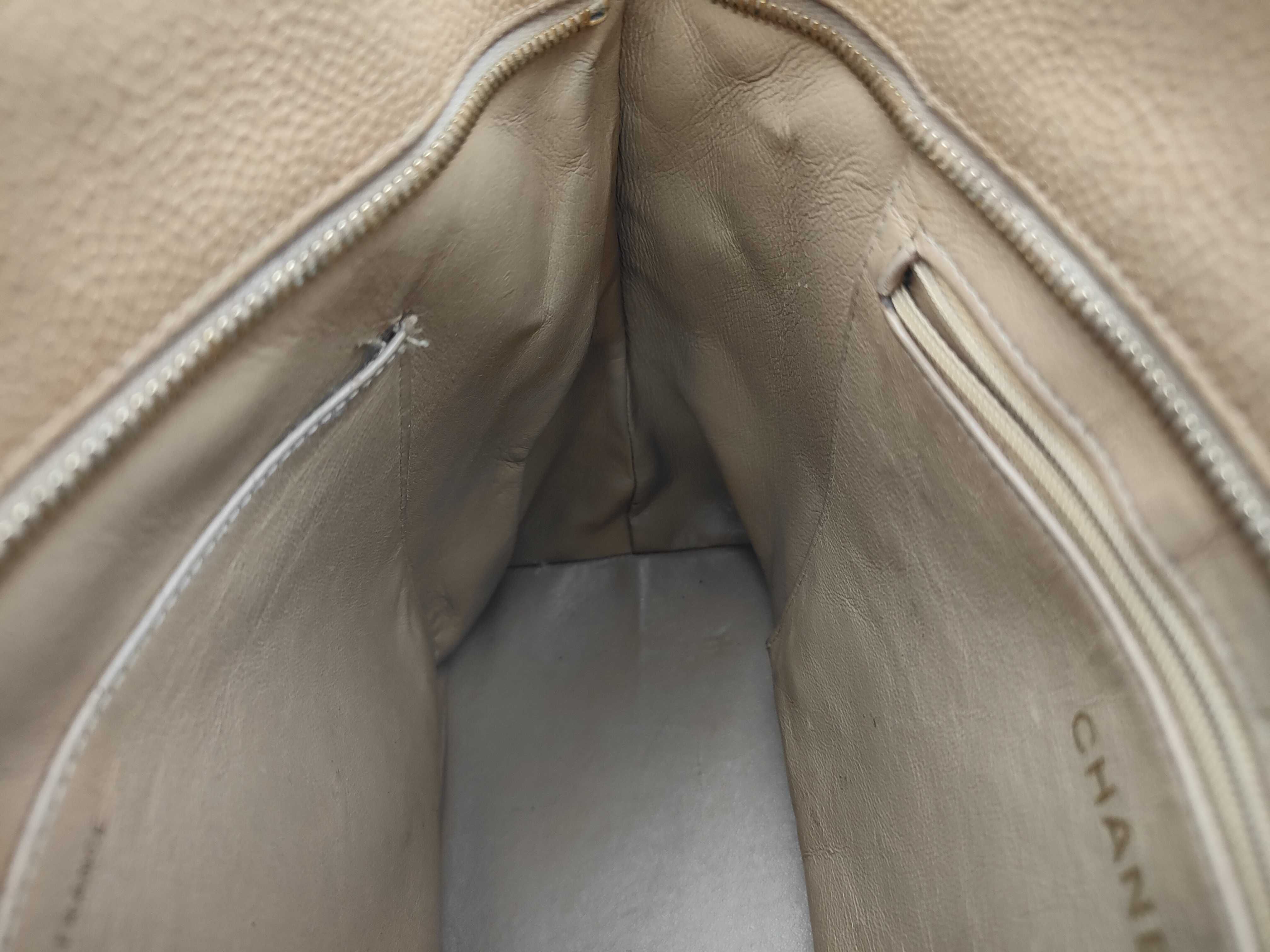 Coco Reissue Tote Bag, Caviar Leather, Beige — view 12