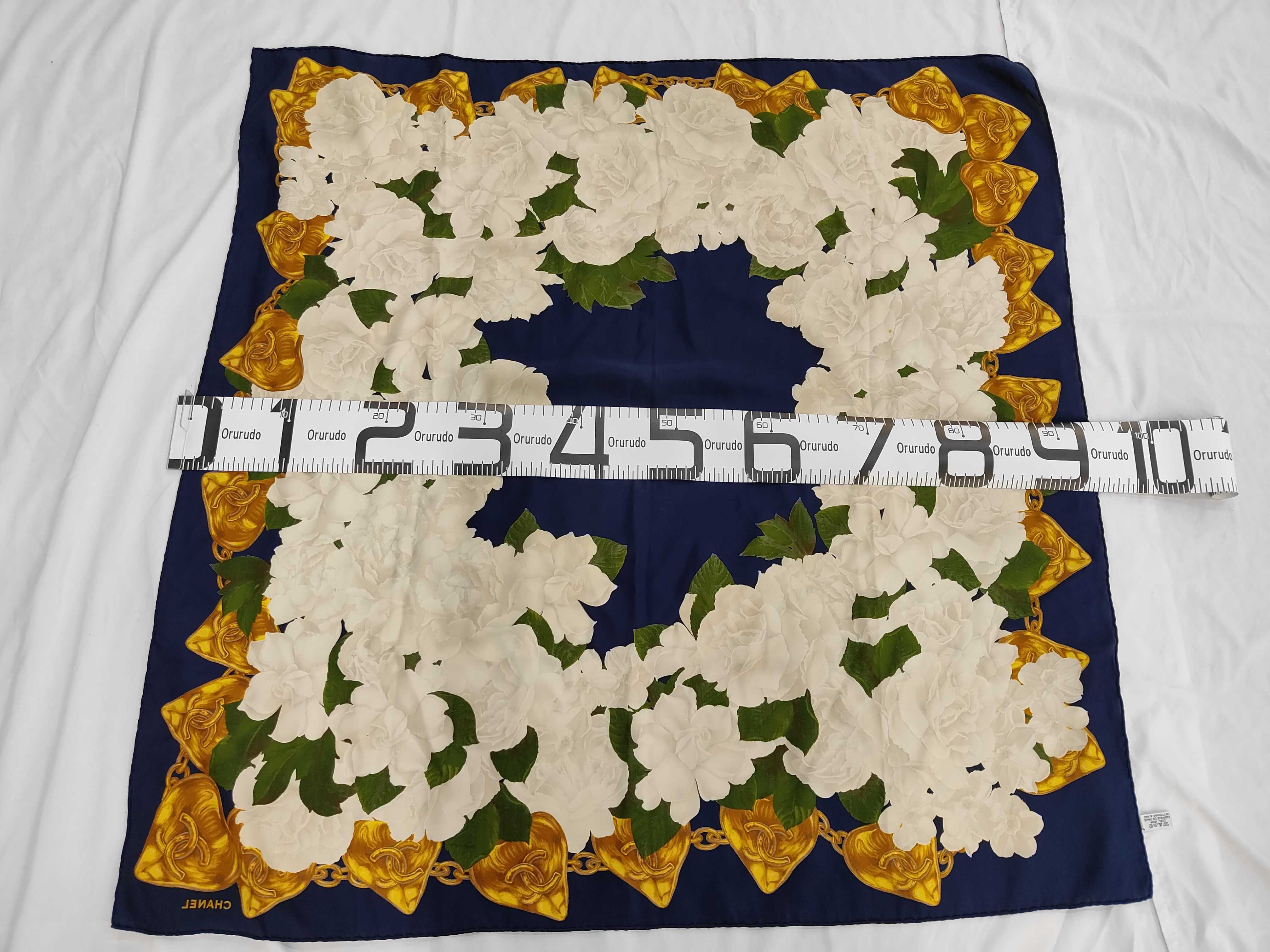 Coco Mark Heart Flower Large Silk Scarf with Tags Other Accessories — view 2