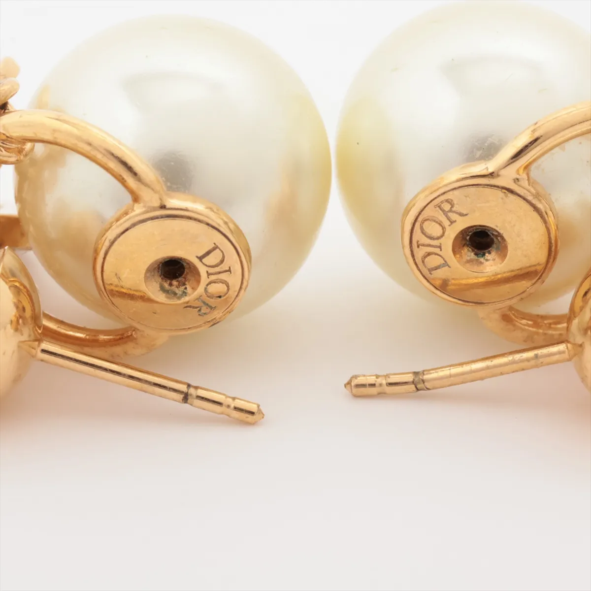Tribales earrings (for both ears) GP x rhinestone x faux pearl Gold. — view 4