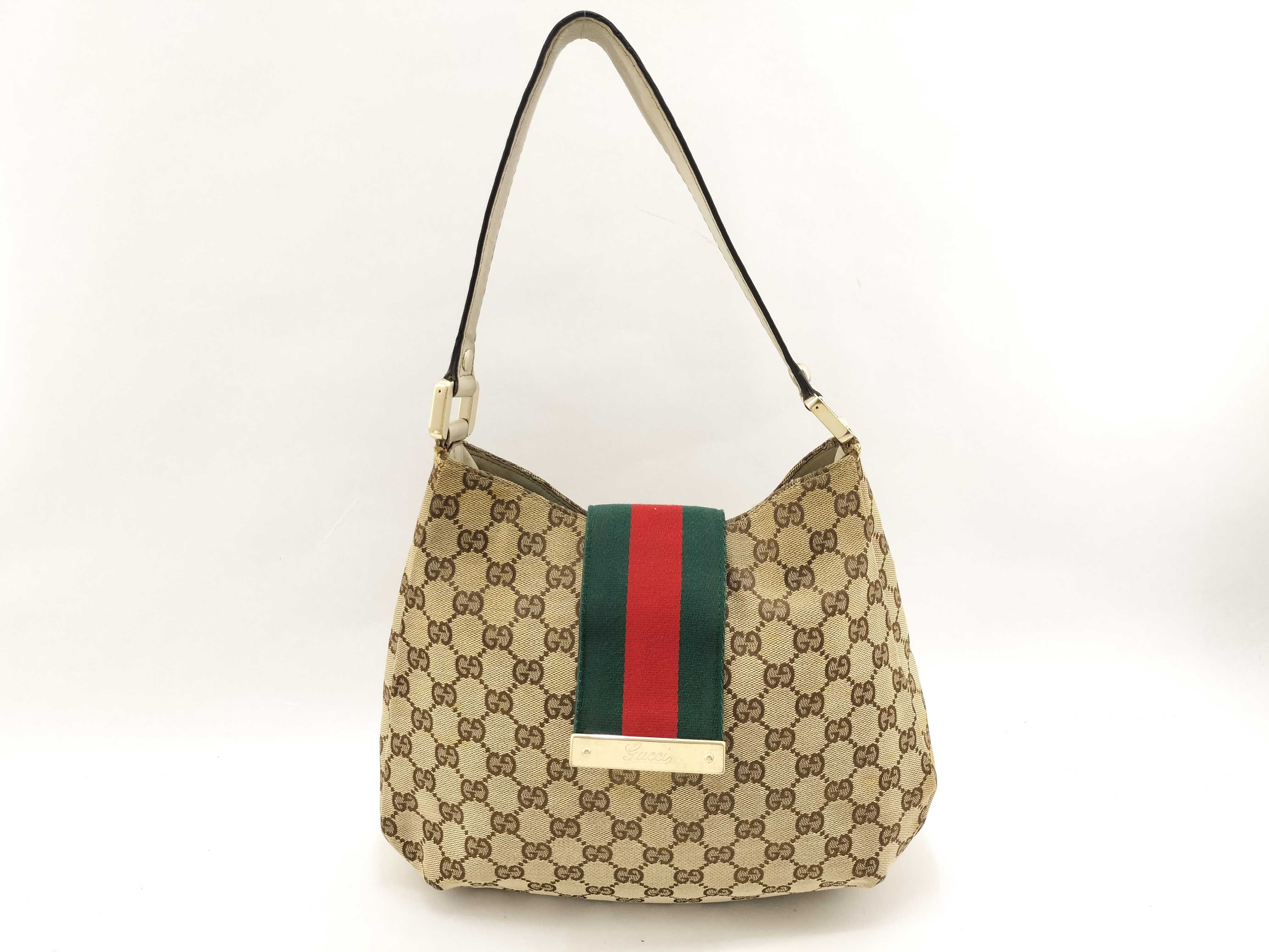 GG Canvas White Canvas GG Monogram Red and Green Buckle Mini Pumpkin Underarm Bag Shoulder Bag