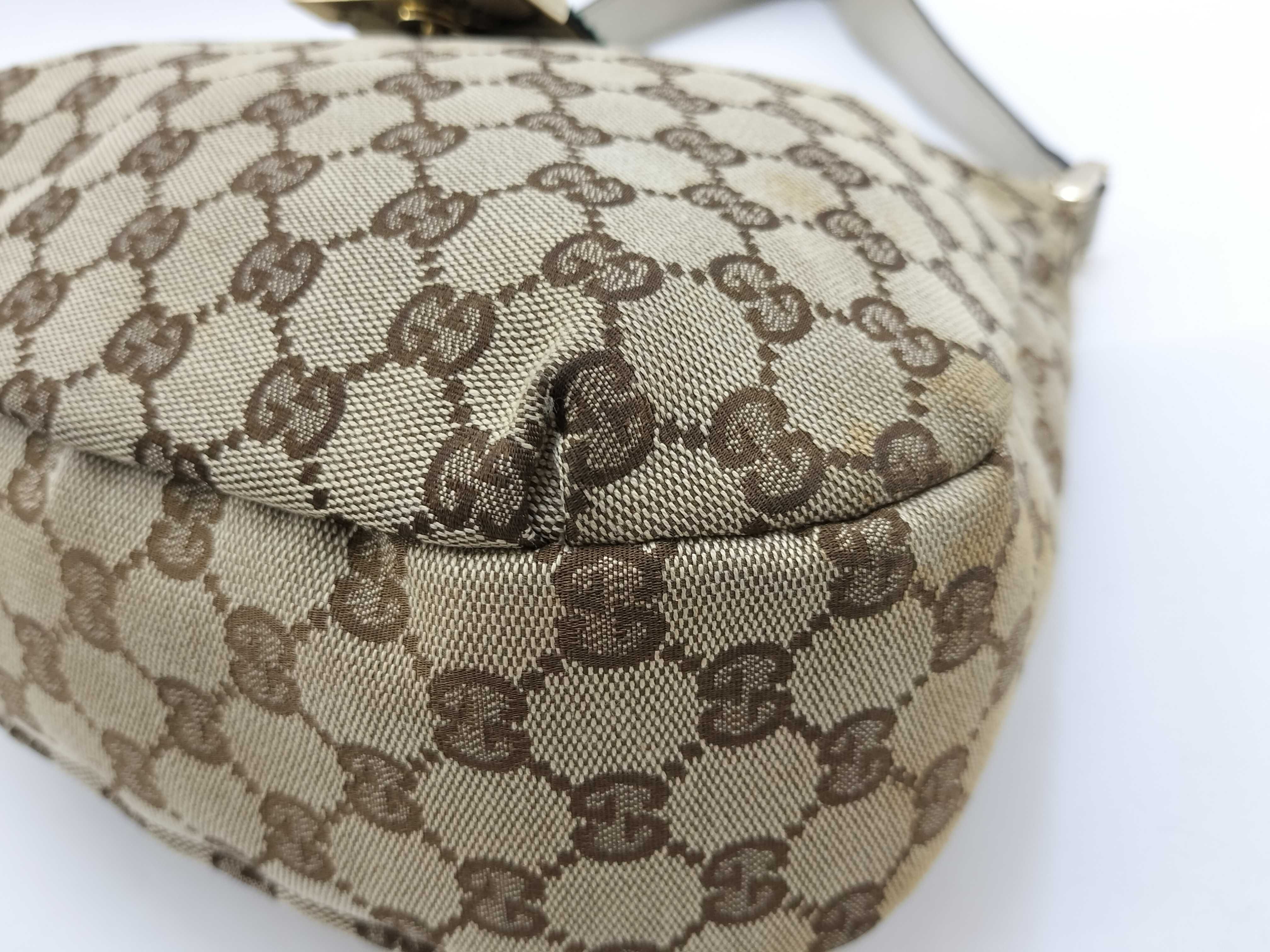 GG Canvas White Canvas GG Monogram Red and Green Buckle Mini Pumpkin Underarm Bag Shoulder Bag — view 5