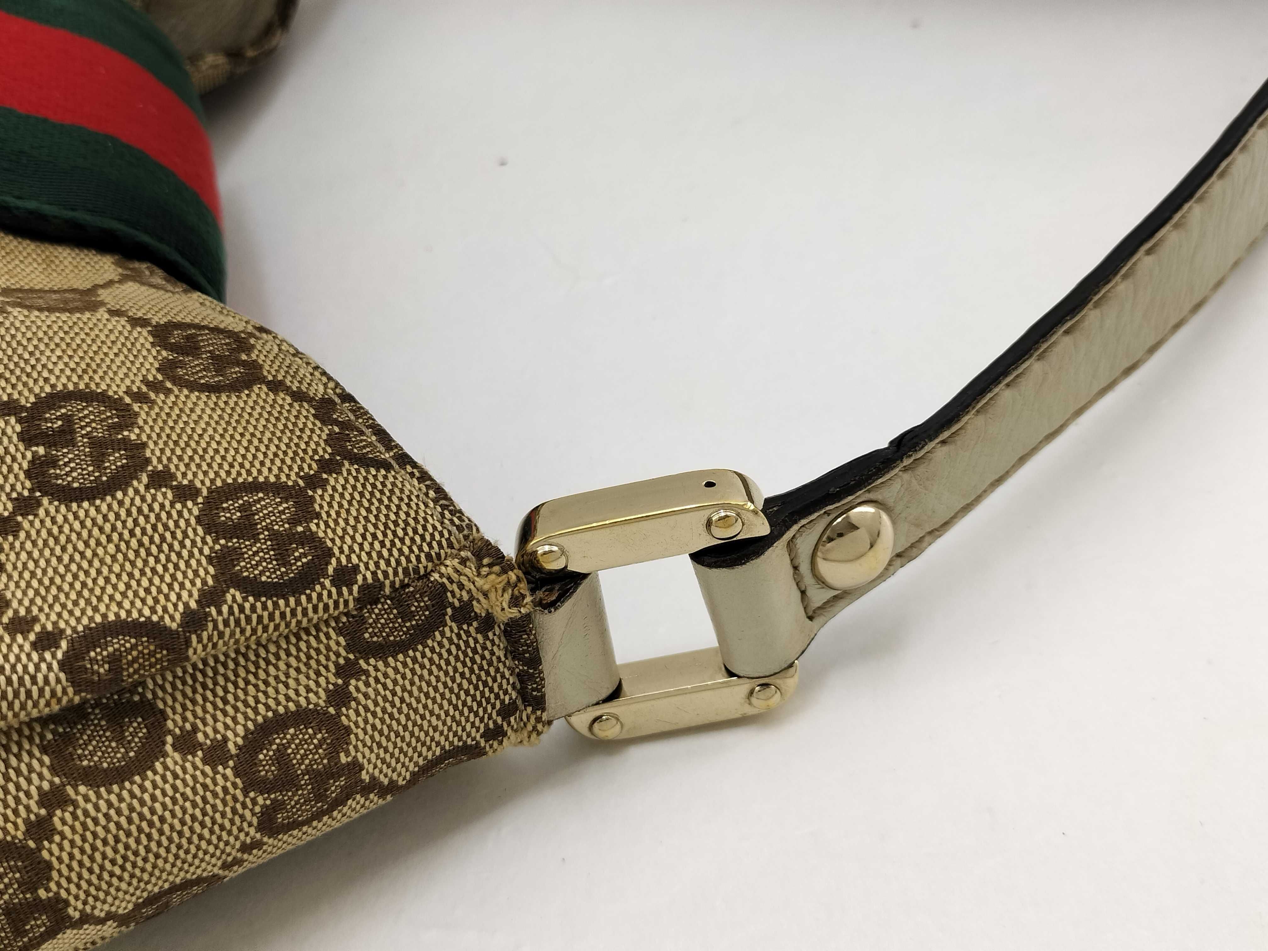 GG Canvas White Canvas GG Monogram Red and Green Buckle Mini Pumpkin Underarm Bag Shoulder Bag — view 7