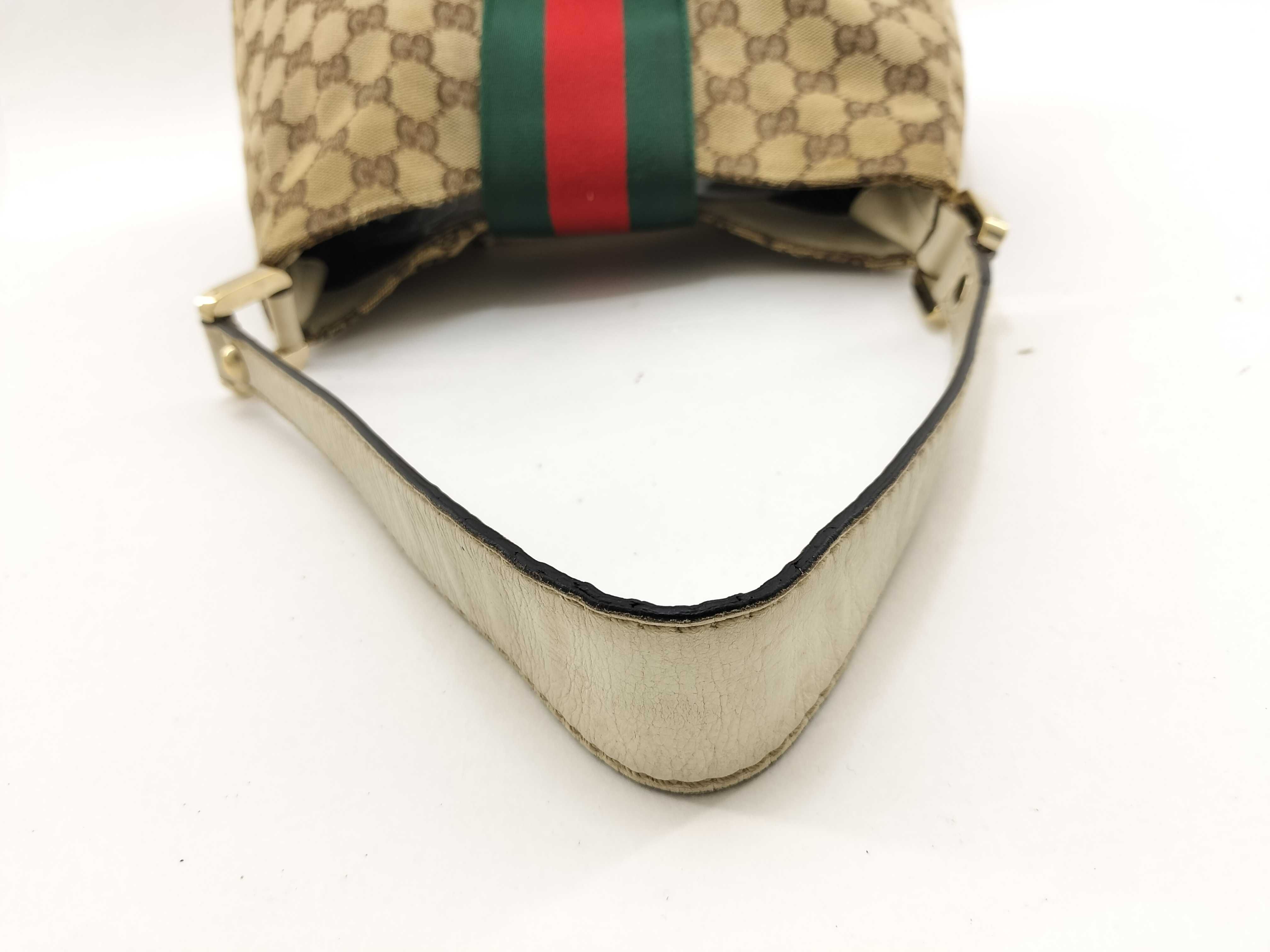 GG Canvas White Canvas GG Monogram Red and Green Buckle Mini Pumpkin Underarm Bag Shoulder Bag — view 8