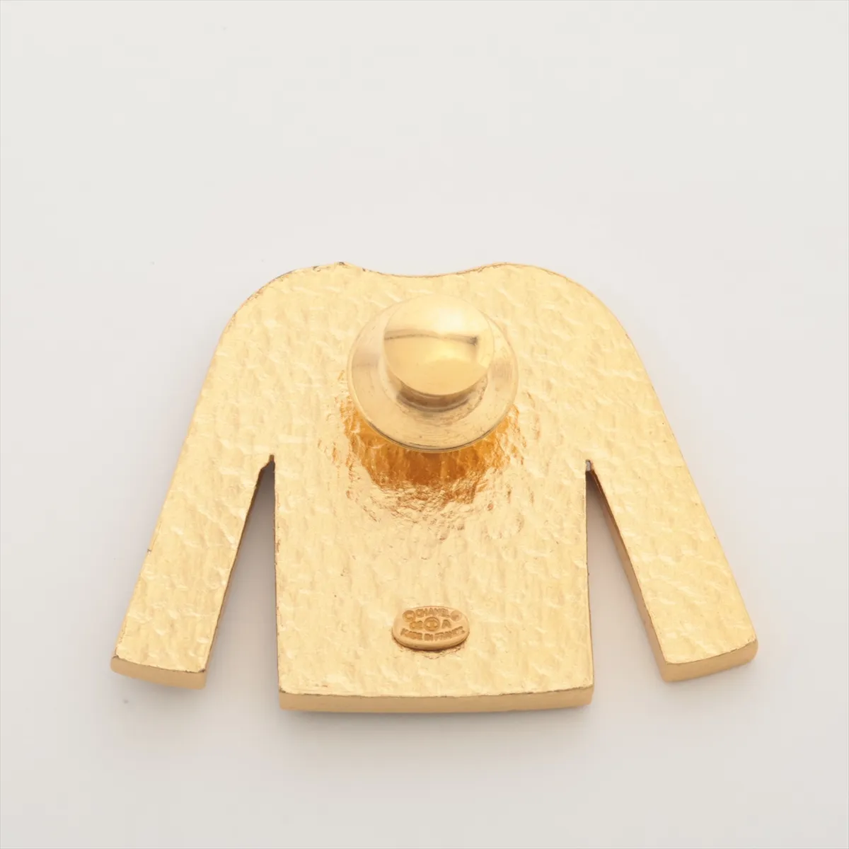 Coco Mark 02A Pin Brooch, GP x Faux Pearl, Black x Gold, — view 2