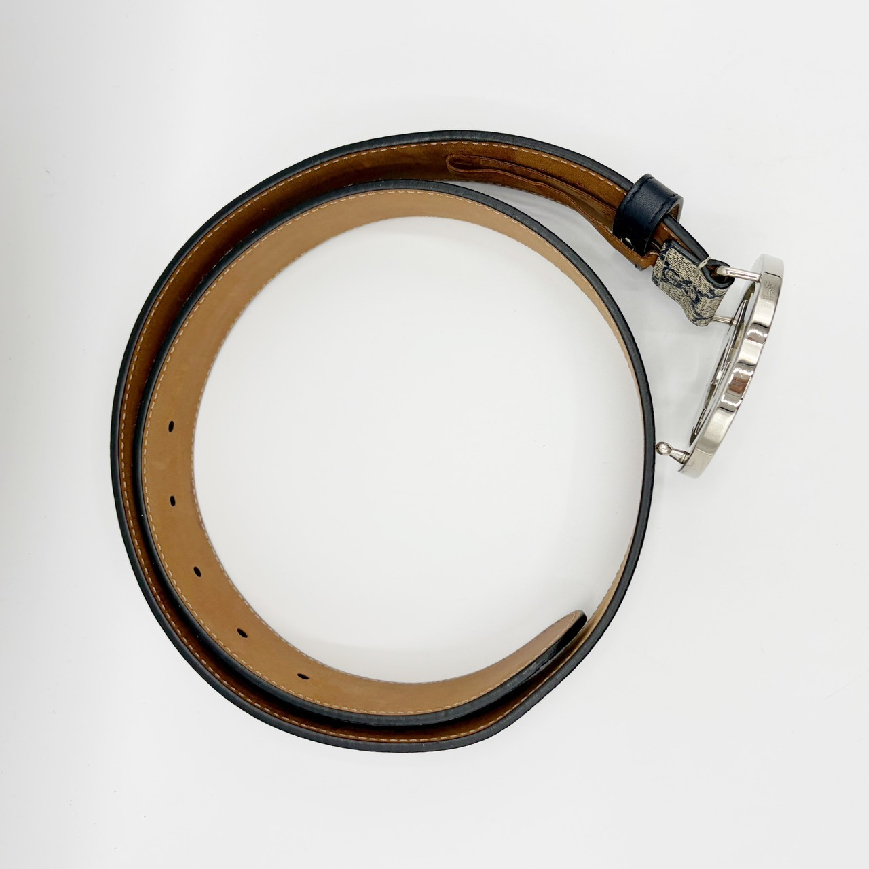 GG Supreme Interlocking G Belt, Navy — view 2