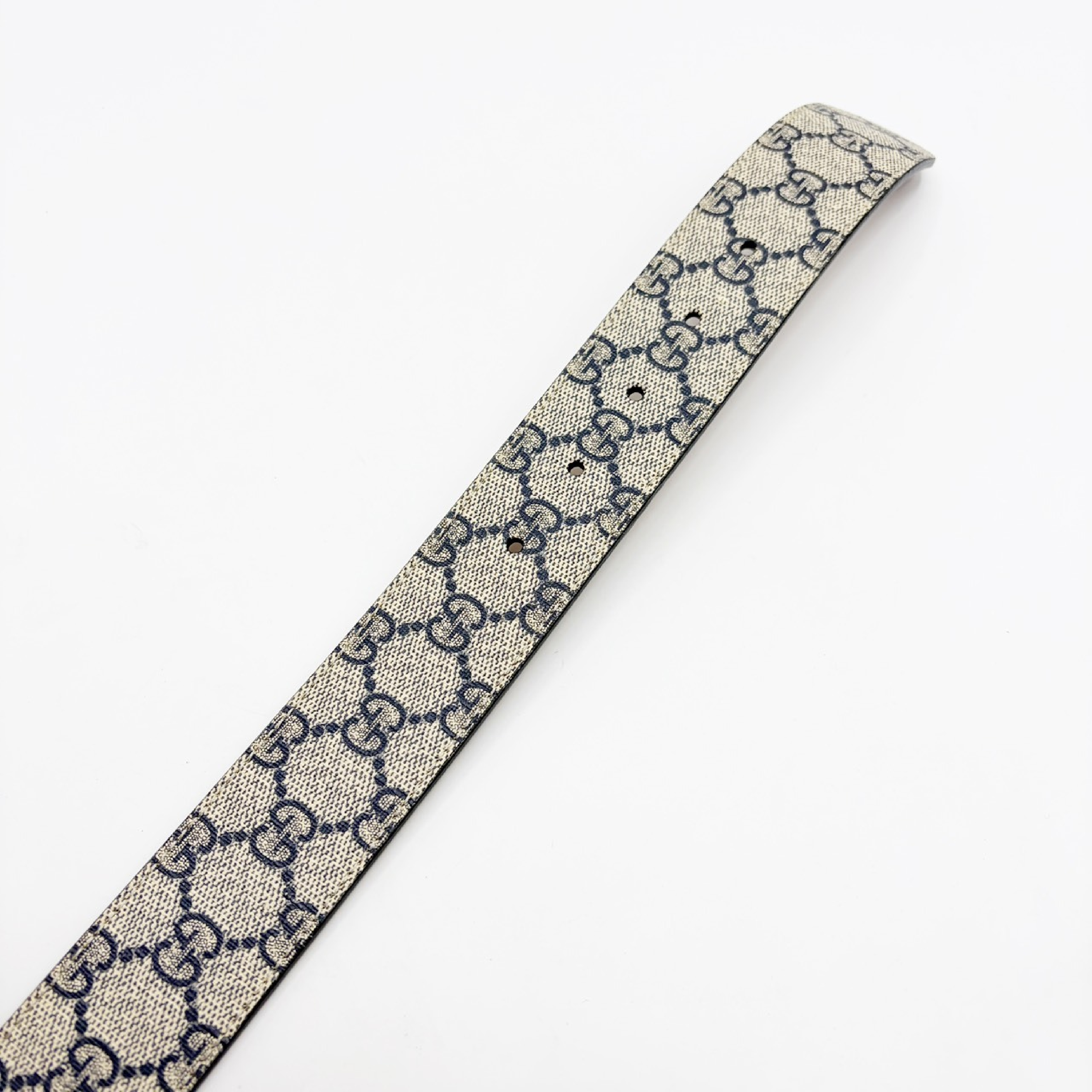 GG Supreme Interlocking G Belt, Navy — view 5