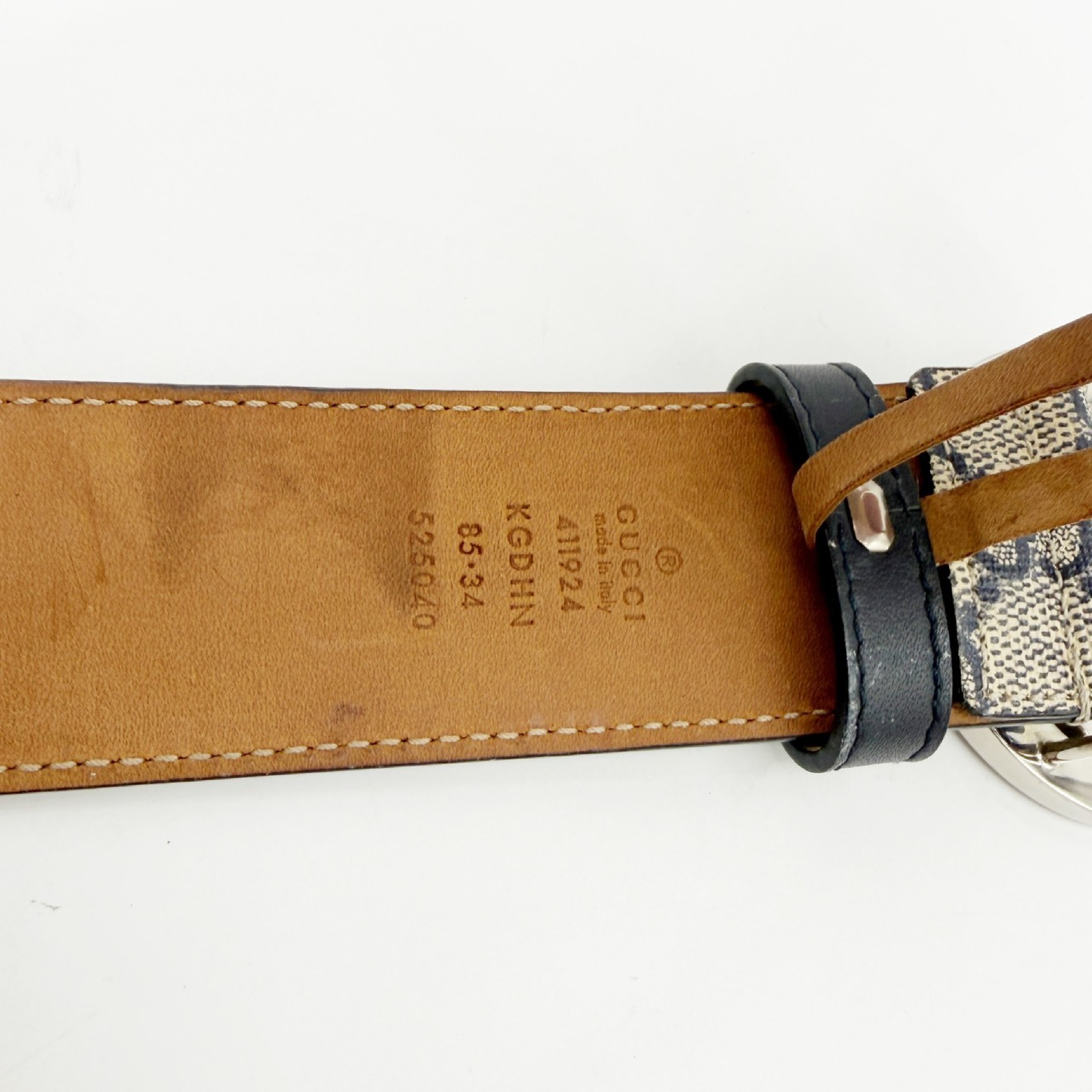 GG Supreme Interlocking G Belt, Navy — view 7