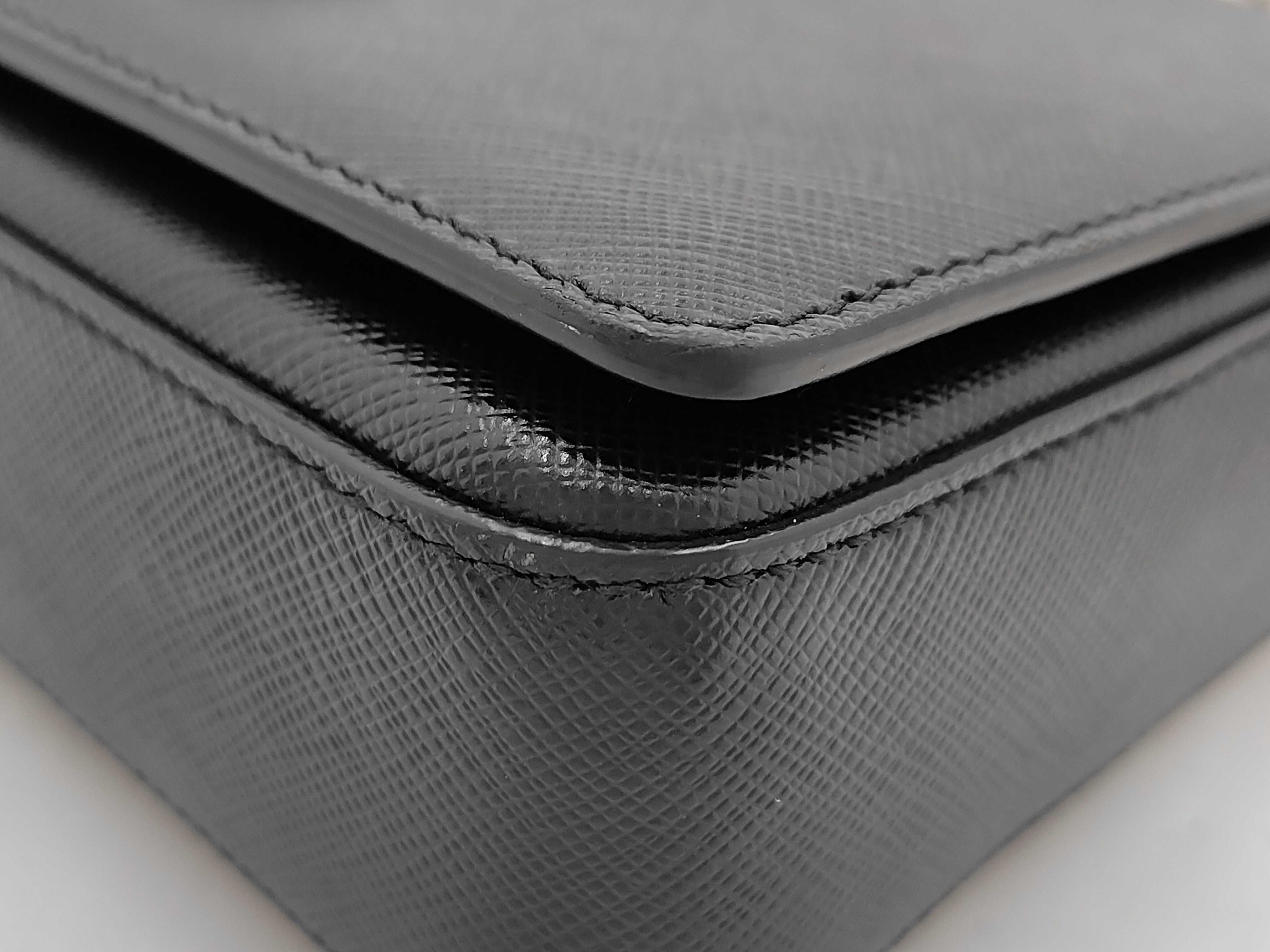 Saffiano Leather Black Shoulder Bag — view 4