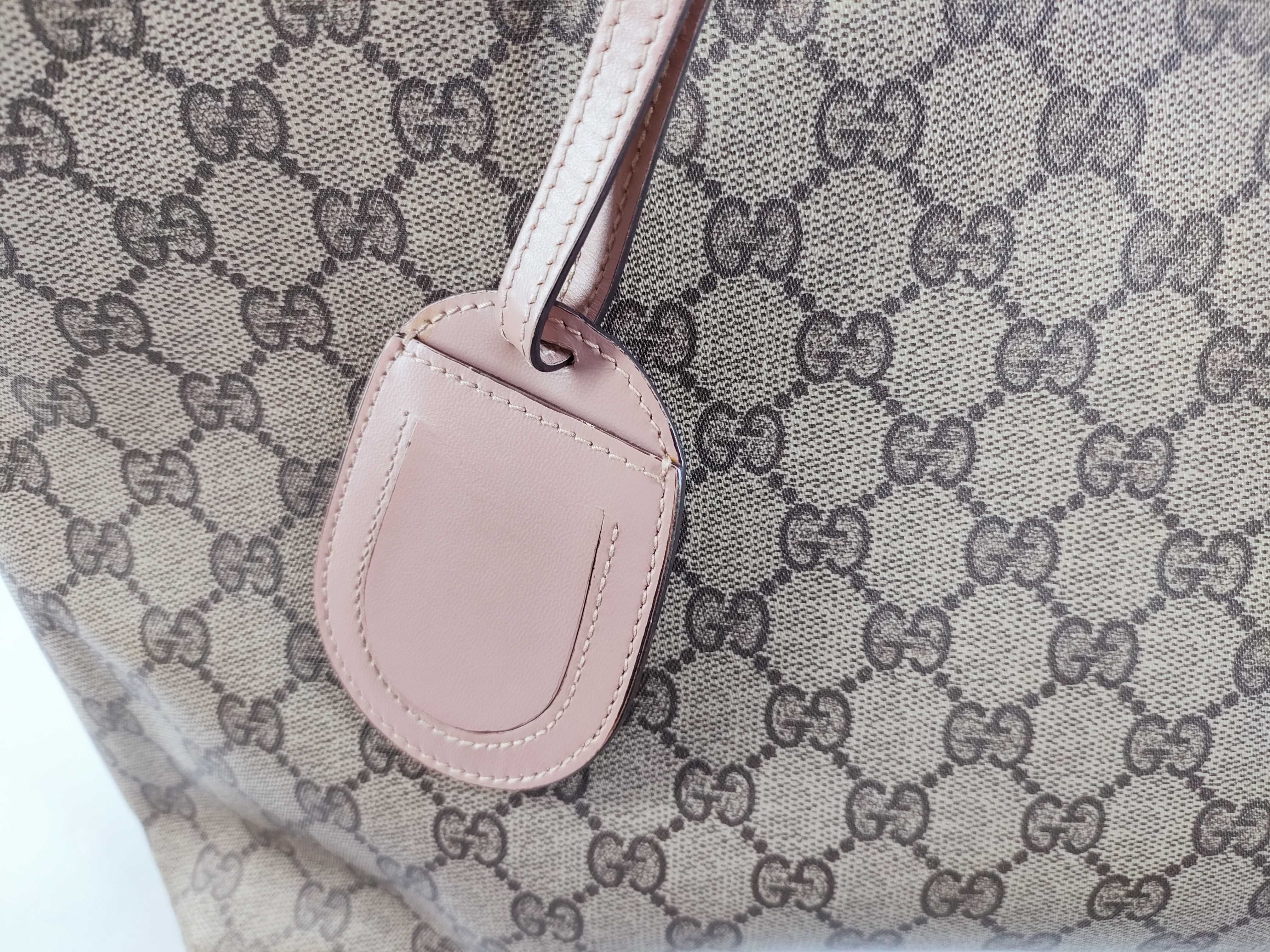 GG Supreme PVC x Leather Tote Bag, Pink, 368568 Tote Bag — view 13