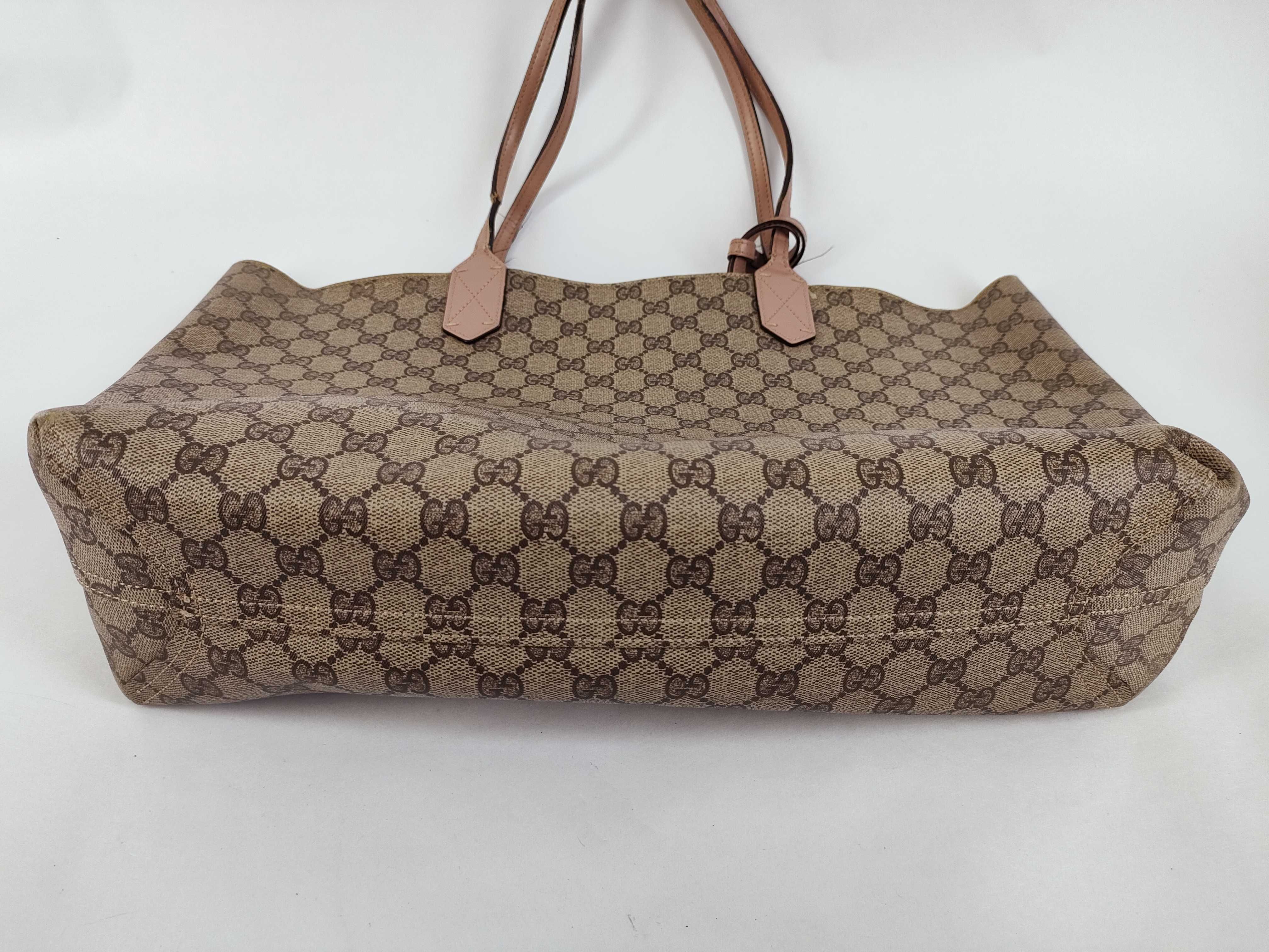 GG Supreme PVC x Leather Tote Bag, Pink, 368568 Tote Bag — view 7