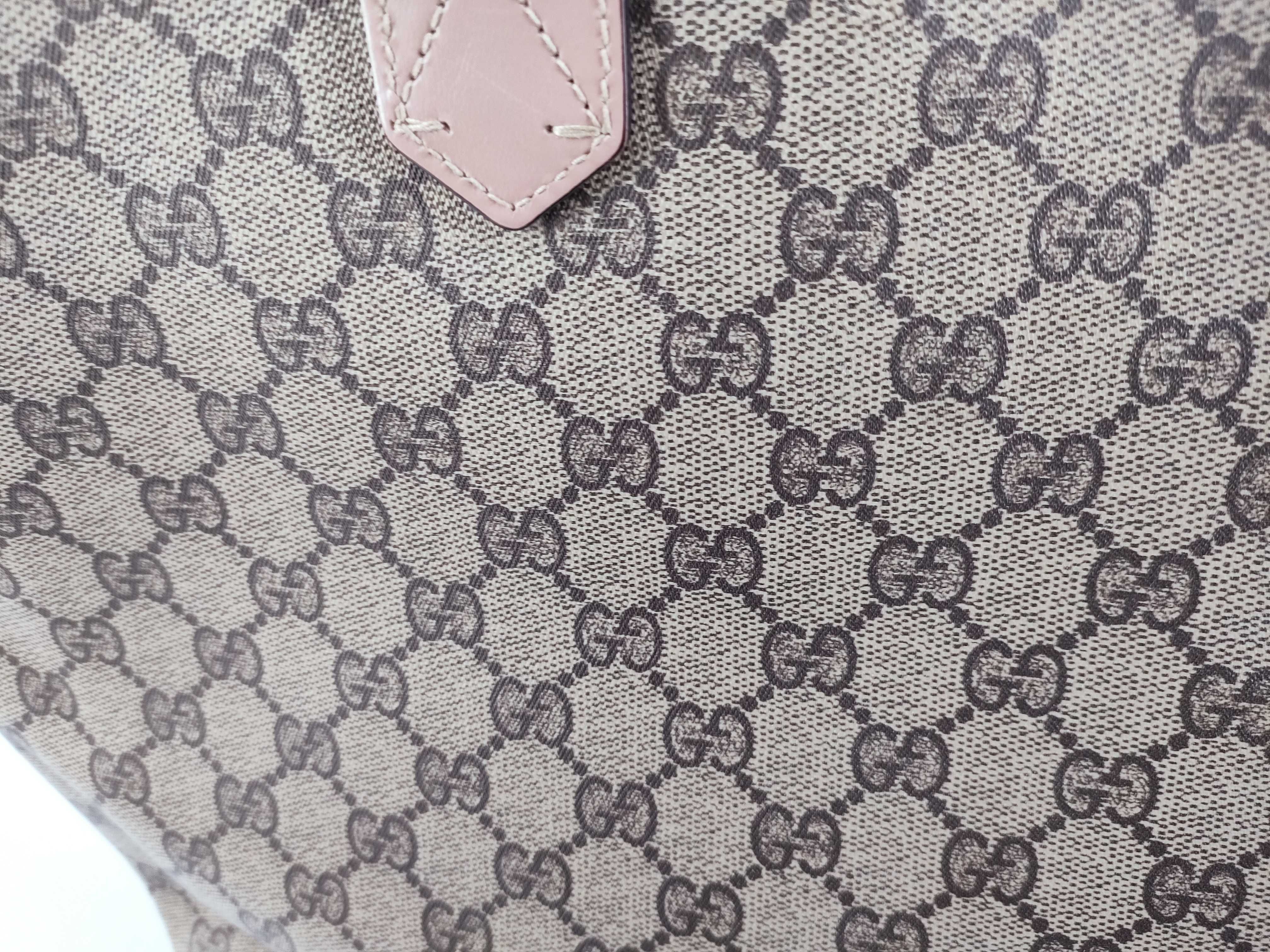 GG Supreme PVC x Leather Tote Bag, Pink, 368568 Tote Bag — view 9