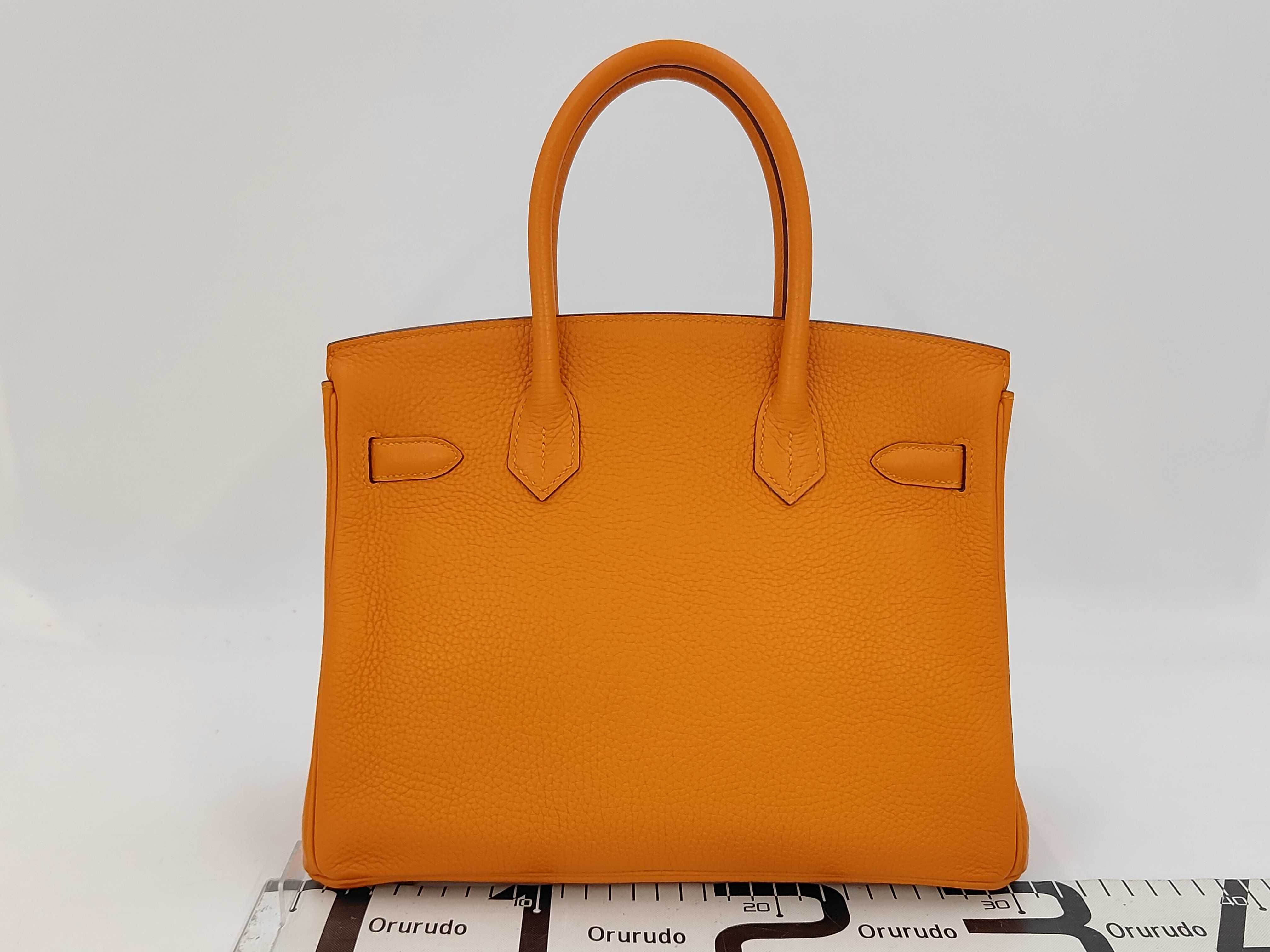 Birkin 30 Apricot Taurillon Clemence Leather Silver Hardware C Stamp Handbag — view 2