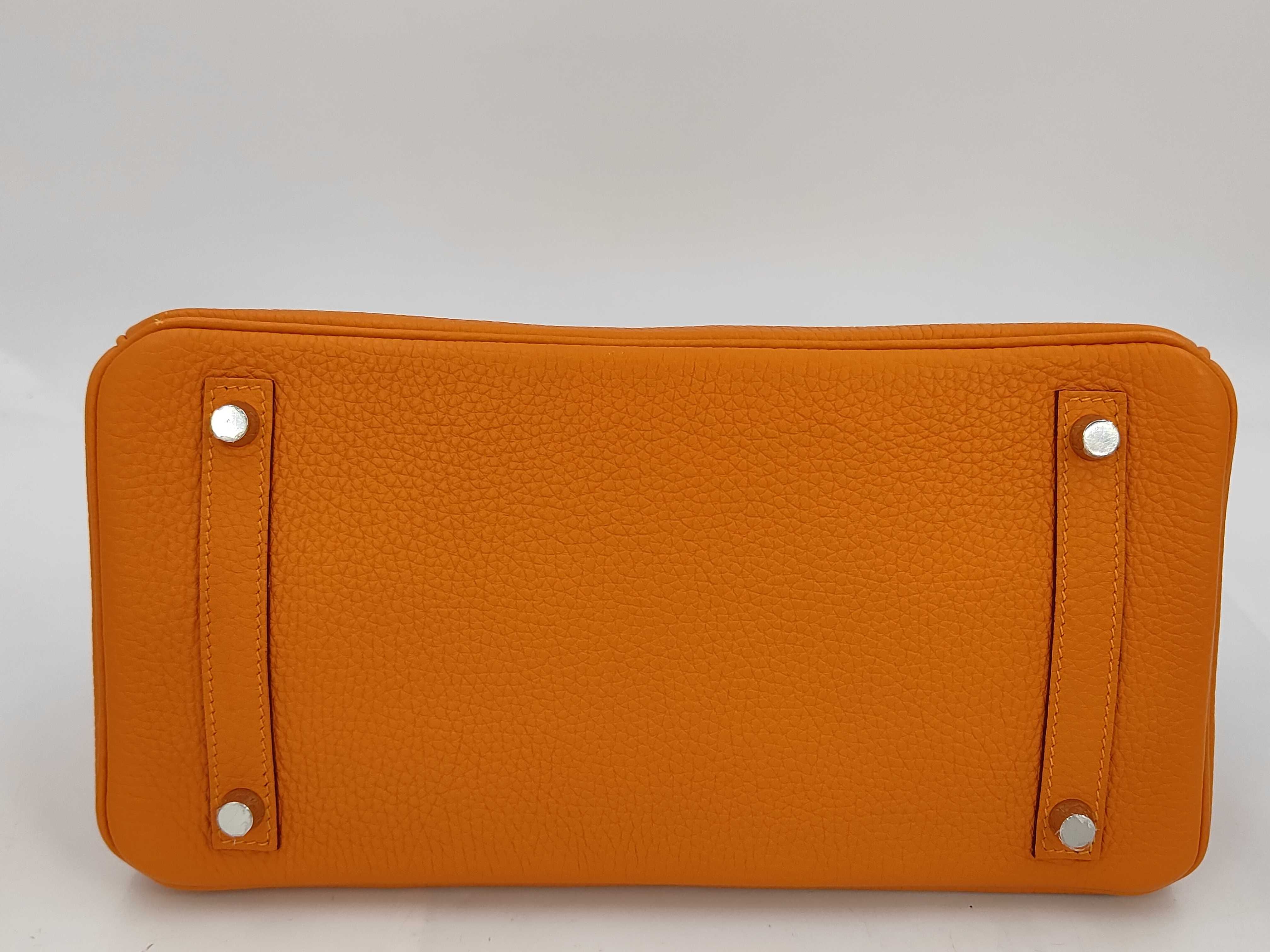 Birkin 30 Apricot Taurillon Clemence Leather Silver Hardware C Stamp Handbag — view 4