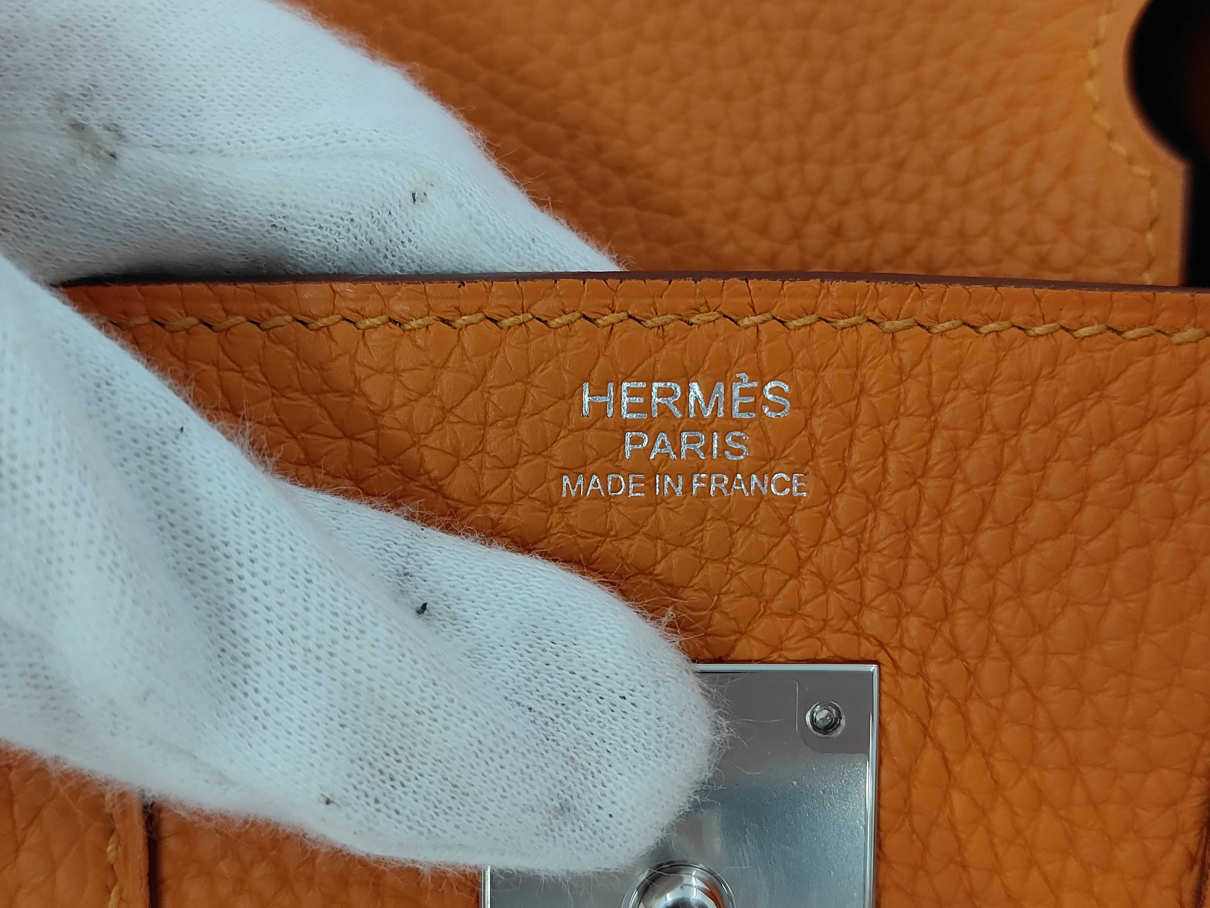 Birkin 30 Apricot Taurillon Clemence Leather Silver Hardware C Stamp Handbag — view 10