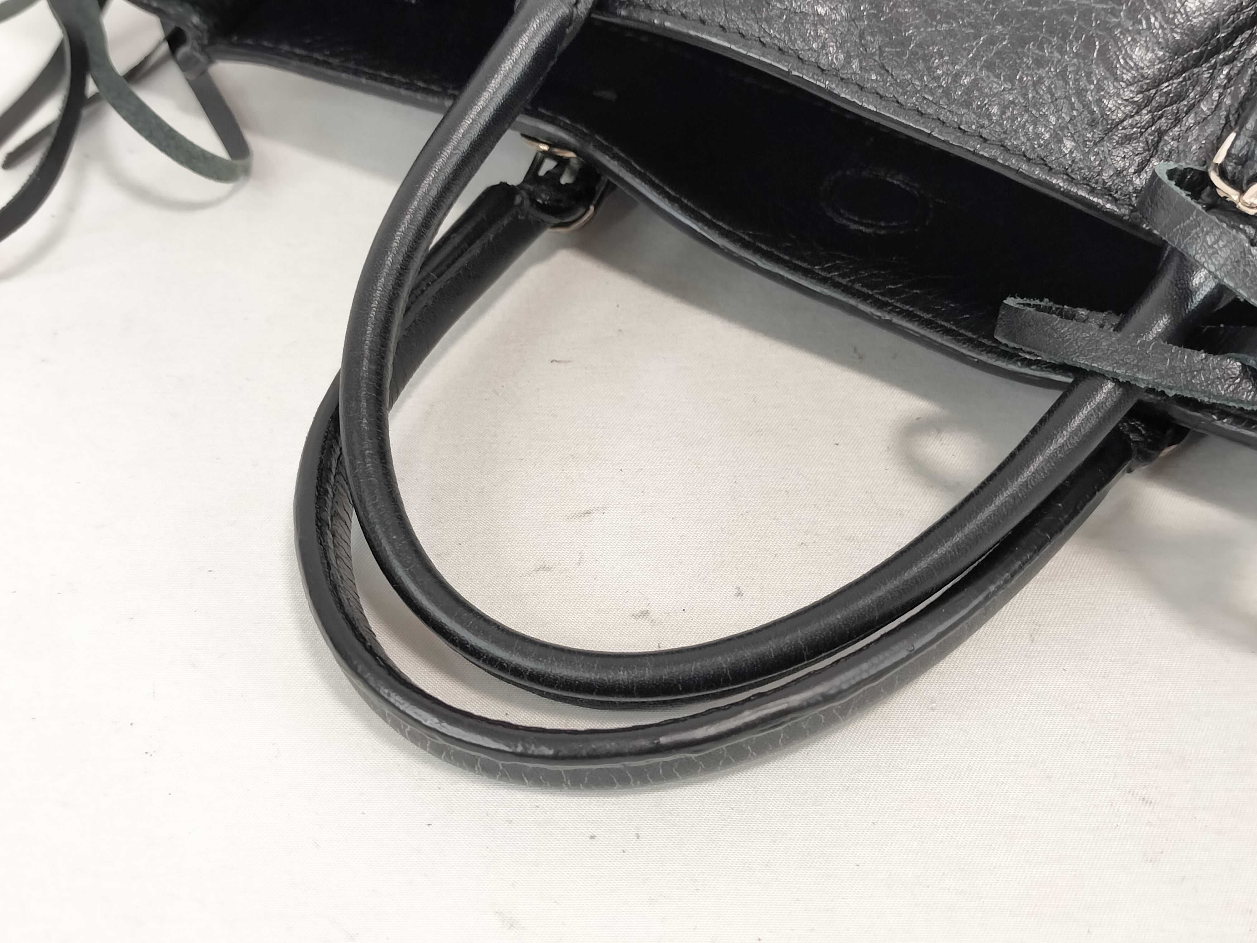 Paper Mini Leather Handbag Shoulder Bag Black Serial Mirror Handbag — view 3