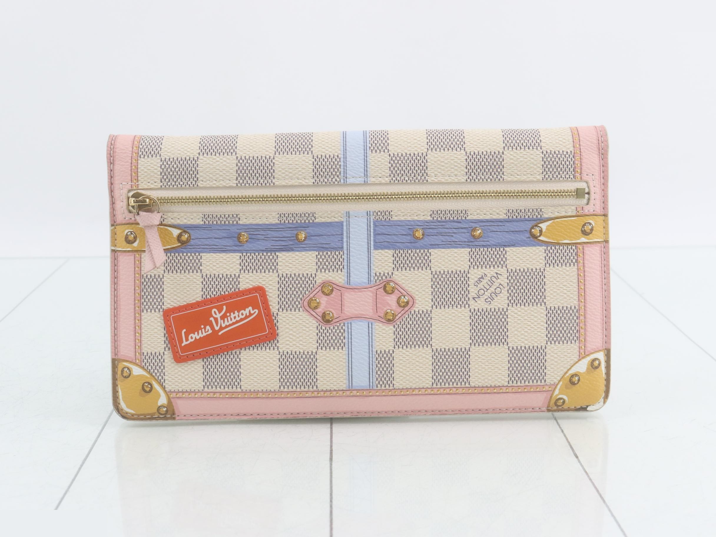 Damier Azur Pochette Weekend Summer Trunk Chain Wallet — view 2
