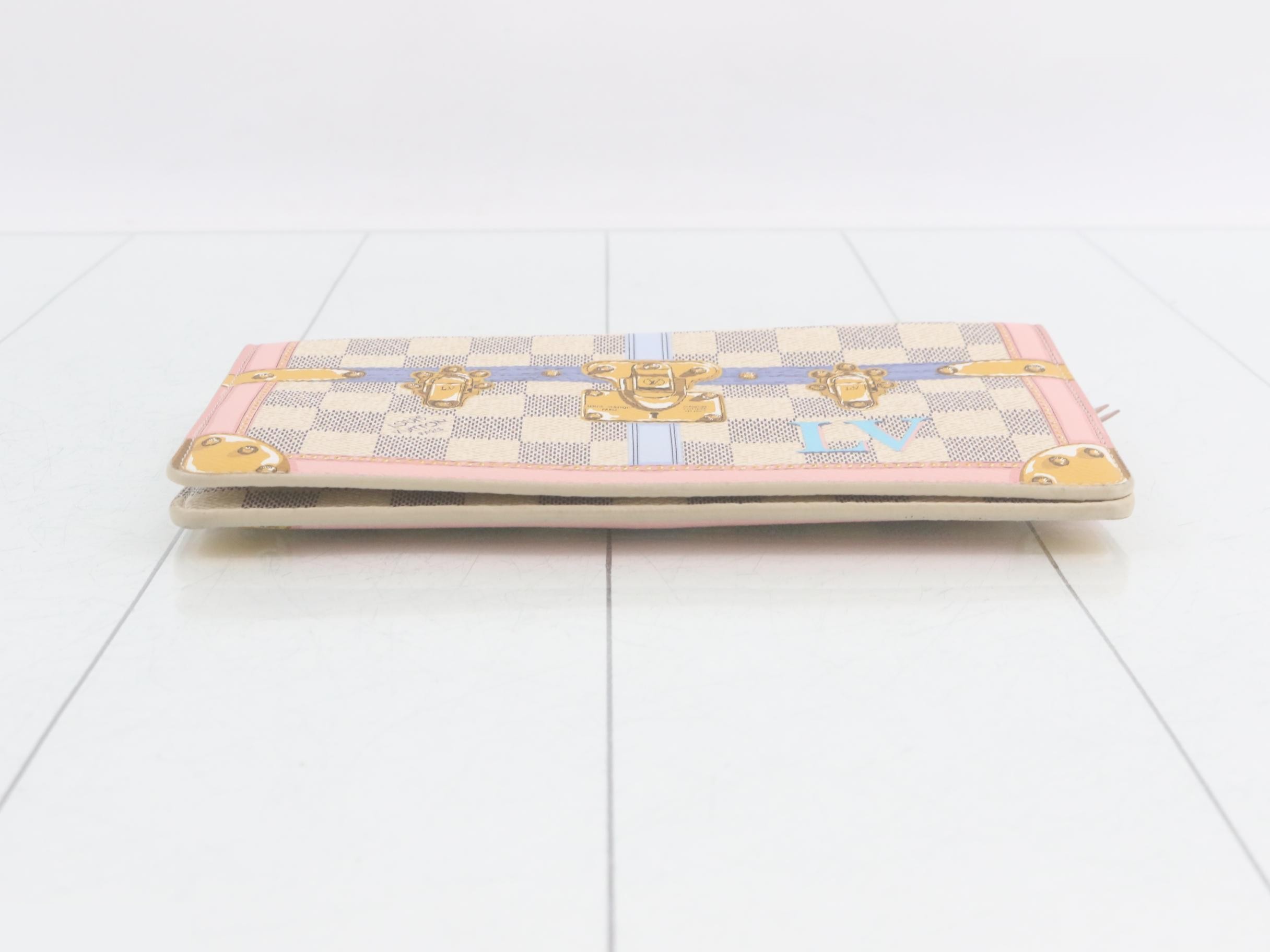 Damier Azur Pochette Weekend Summer Trunk Chain Wallet — view 3