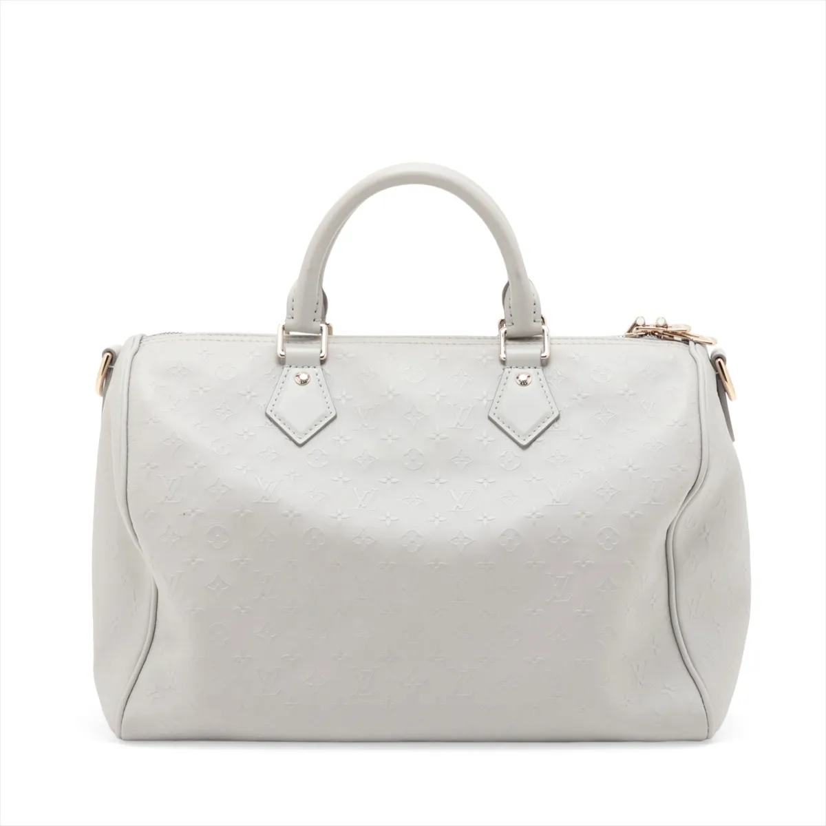 Monogram Calf Leather Speedy Soft 30 M25670 Grey with initials, RFID responsive. — view 2