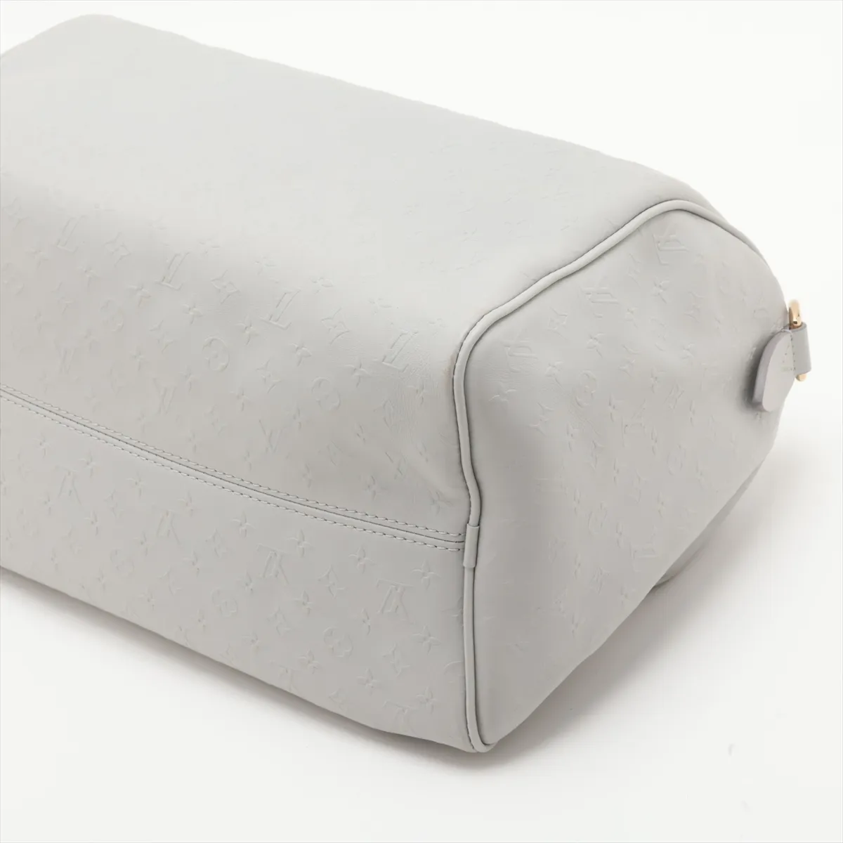 Monogram Calf Leather Speedy Soft 30 M25670 Grey with initials, RFID responsive. — view 3