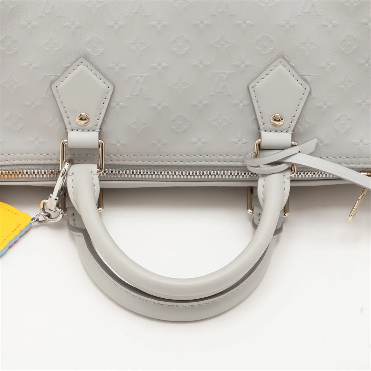 Monogram Calf Leather Speedy Soft 30 M25670 Grey with initials, RFID responsive. — view 5