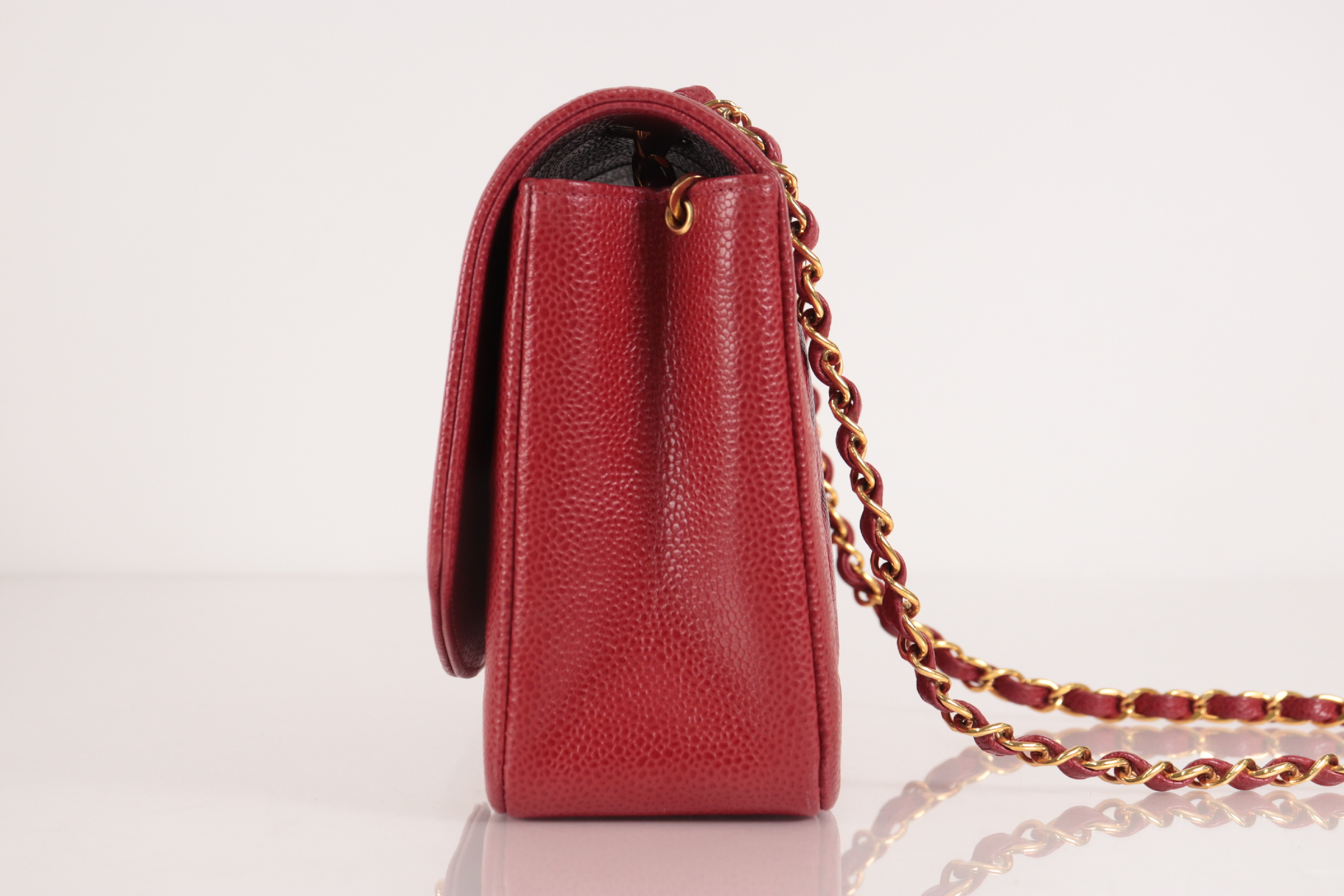 Diana 25 Caviar Chain Shoulder Bag, Red, Series 3 — view 4