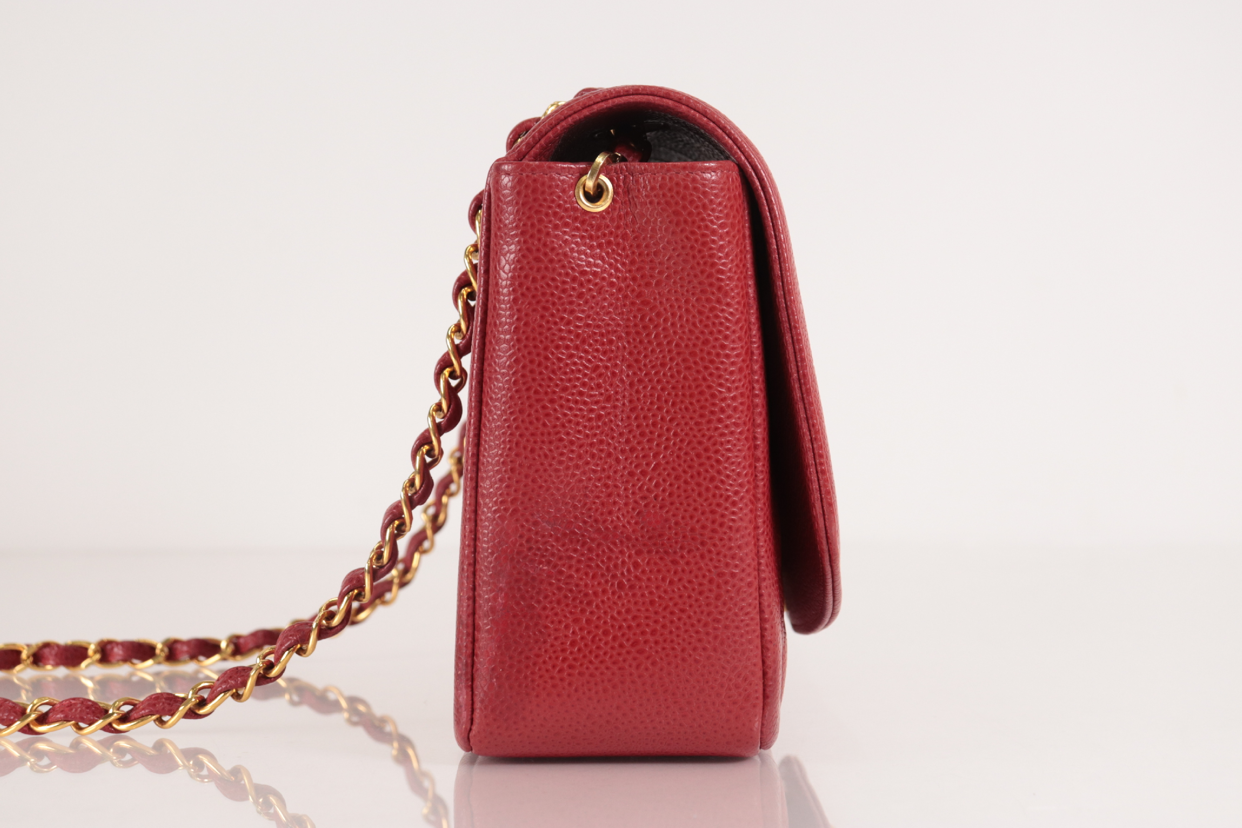 Diana 25 Caviar Chain Shoulder Bag, Red, Series 3 — view 5