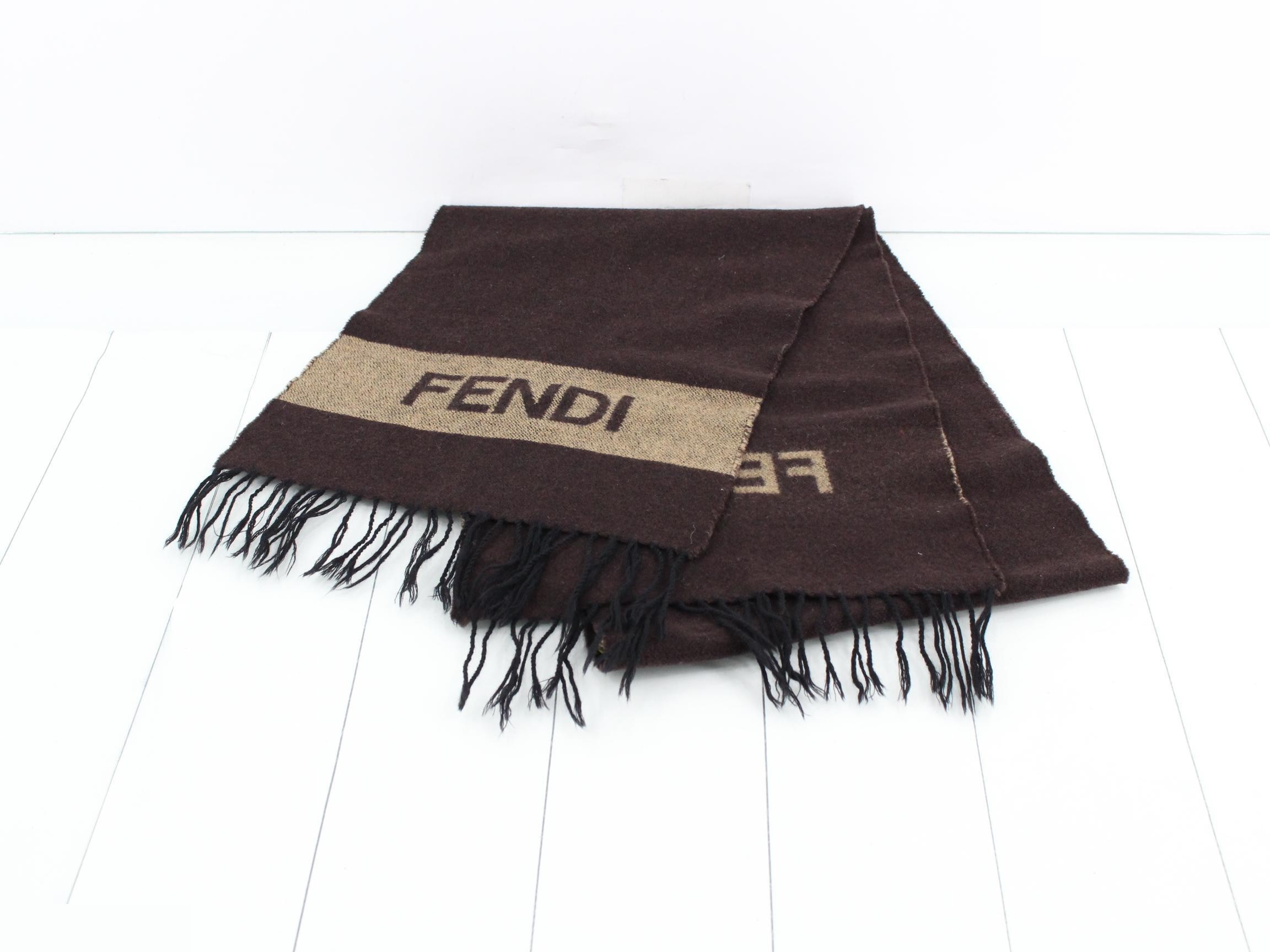 Logo Scarf, Brown — view 2