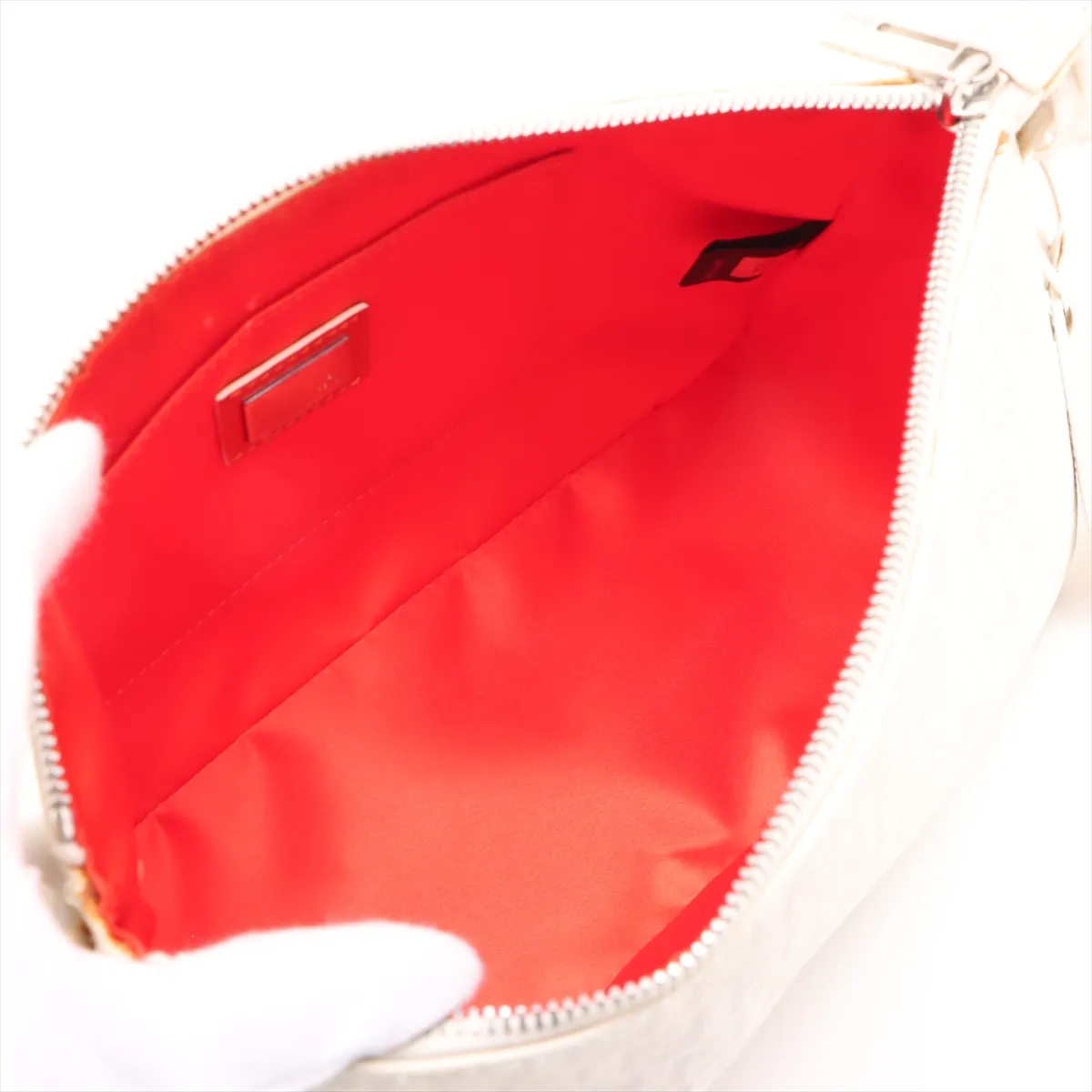 Zucchino PVC x Leather Shoulder Bag White 8BR573 — view 7