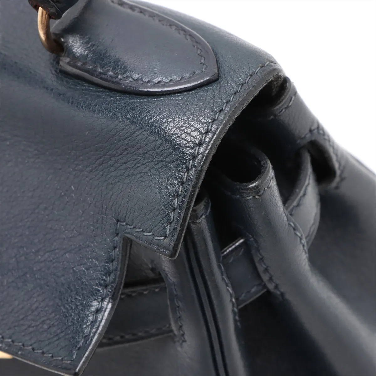 [Individually wrapped] Hermes Mini Kelly 20 Letourne Voga River Blue Indigo Gold Hardware U:1991 — view 11