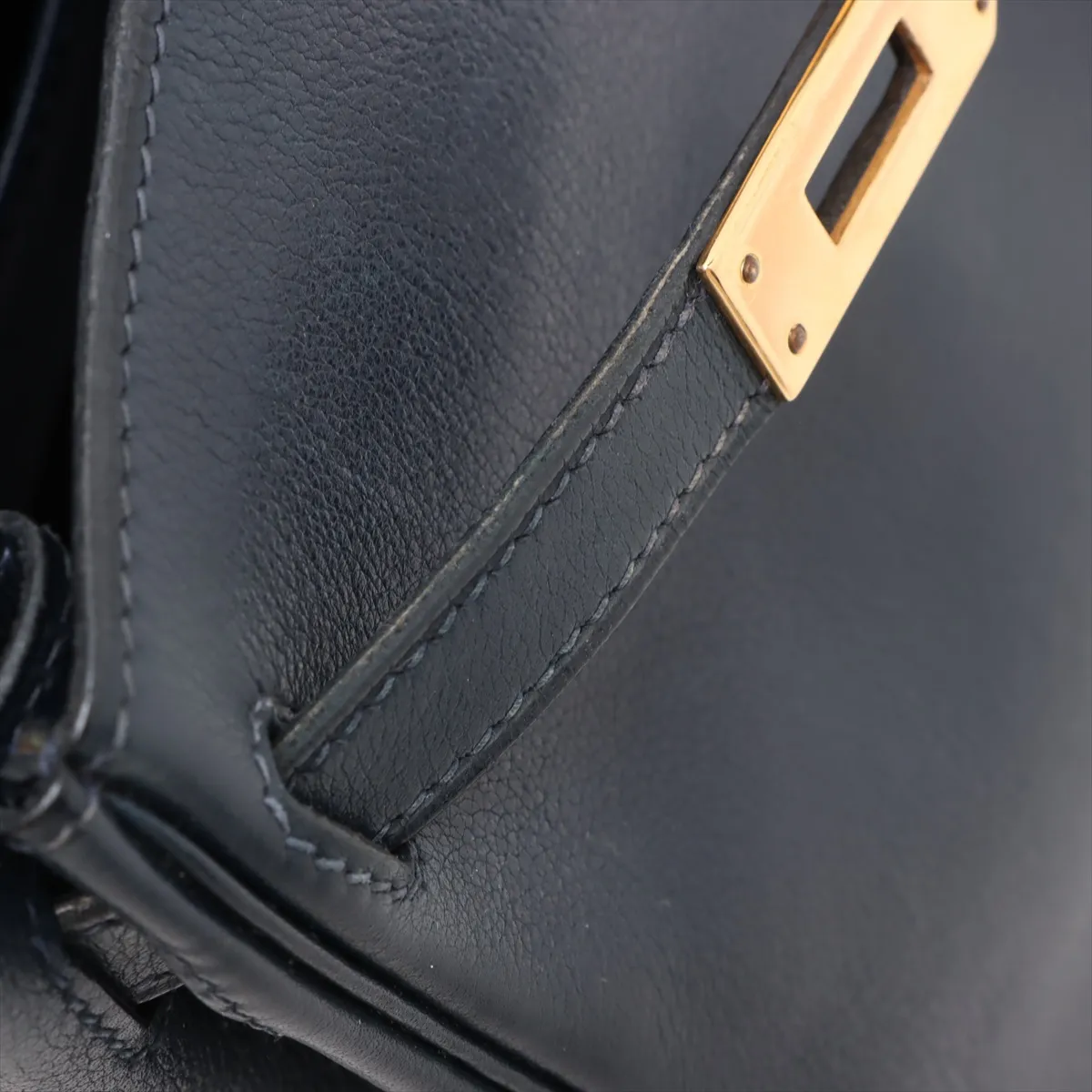 [Individually wrapped] Hermes Mini Kelly 20 Letourne Voga River Blue Indigo Gold Hardware U:1991 — view 12