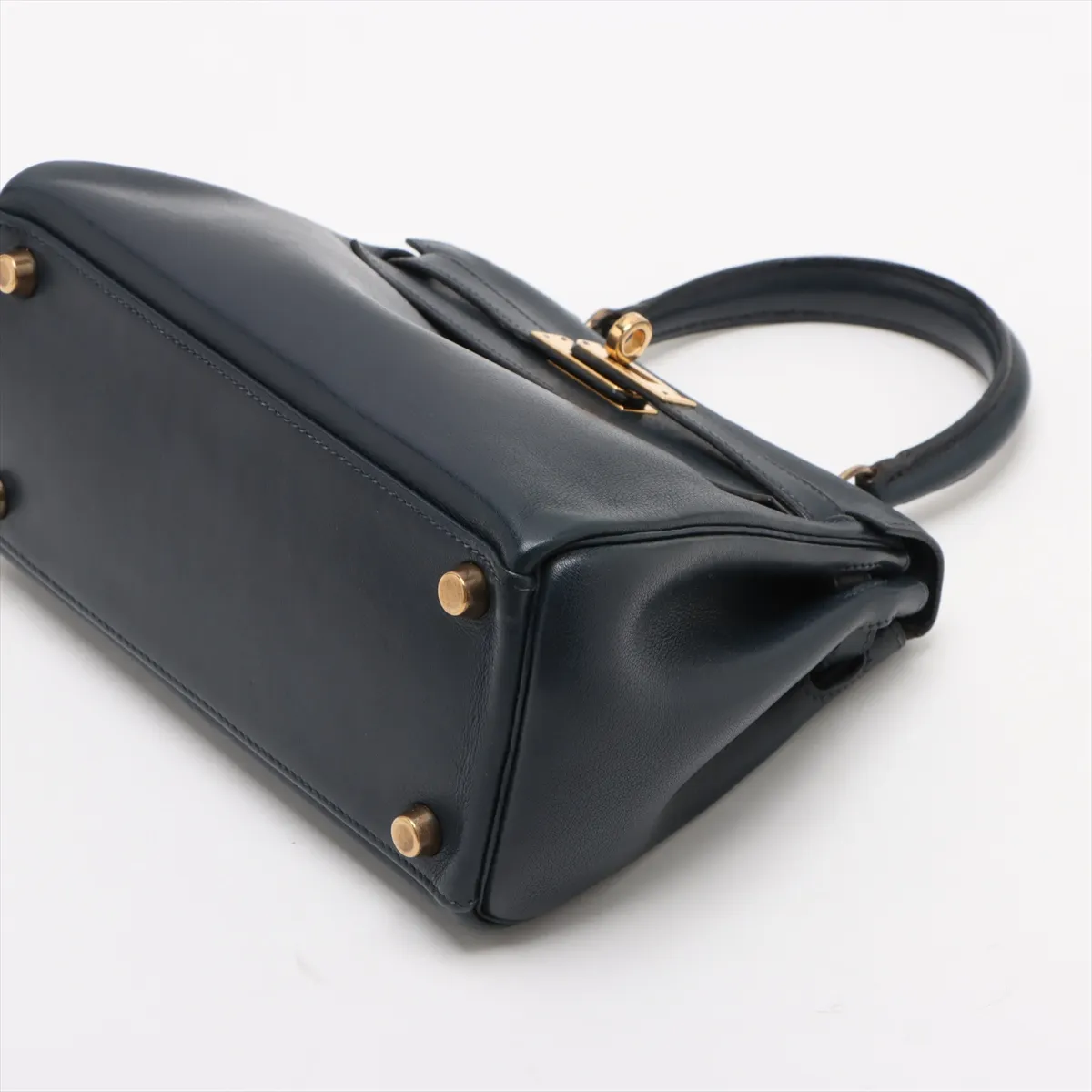 [Individually wrapped] Hermes Mini Kelly 20 Letourne Voga River Blue Indigo Gold Hardware U:1991 — view 3