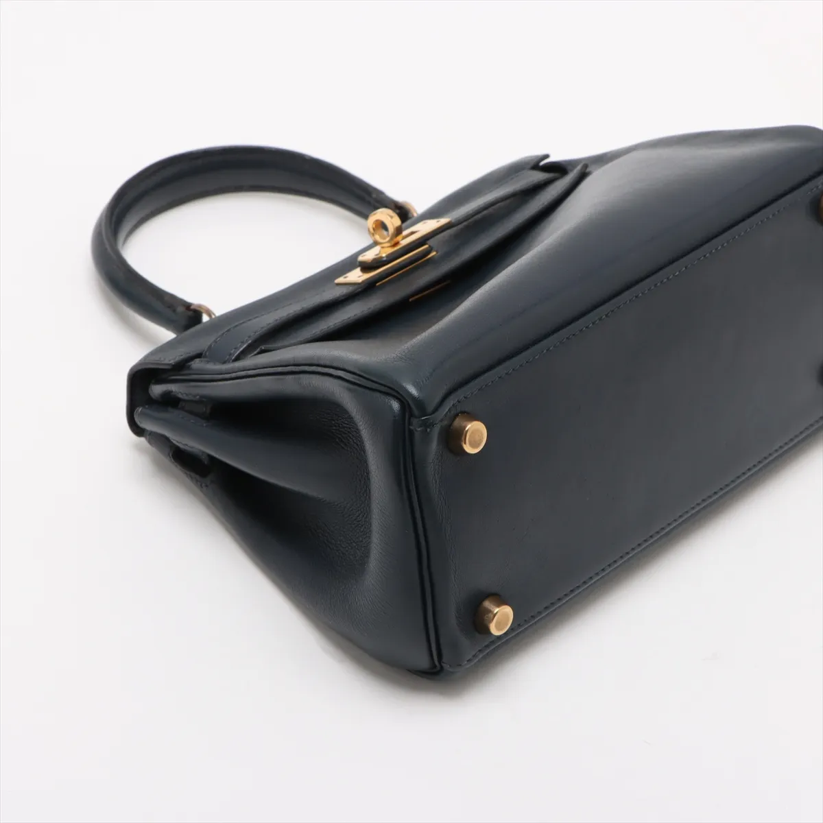 [Individually wrapped] Hermes Mini Kelly 20 Letourne Voga River Blue Indigo Gold Hardware U:1991 — view 4