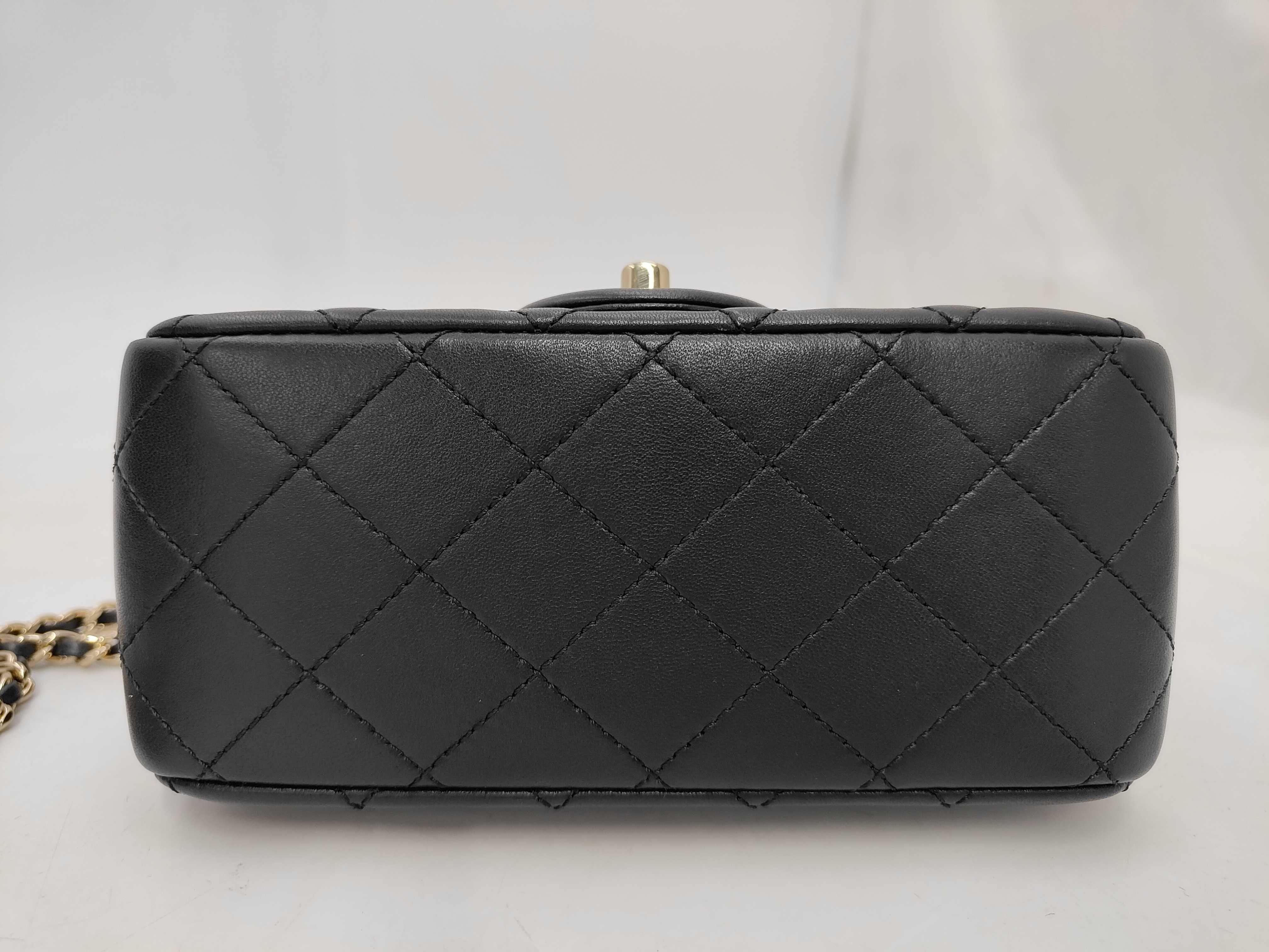 Mini Matelasse AS1786 Coco Ball Chain Lambskin Black Gold Hardware Random Braid Shoulder Bag — view 6