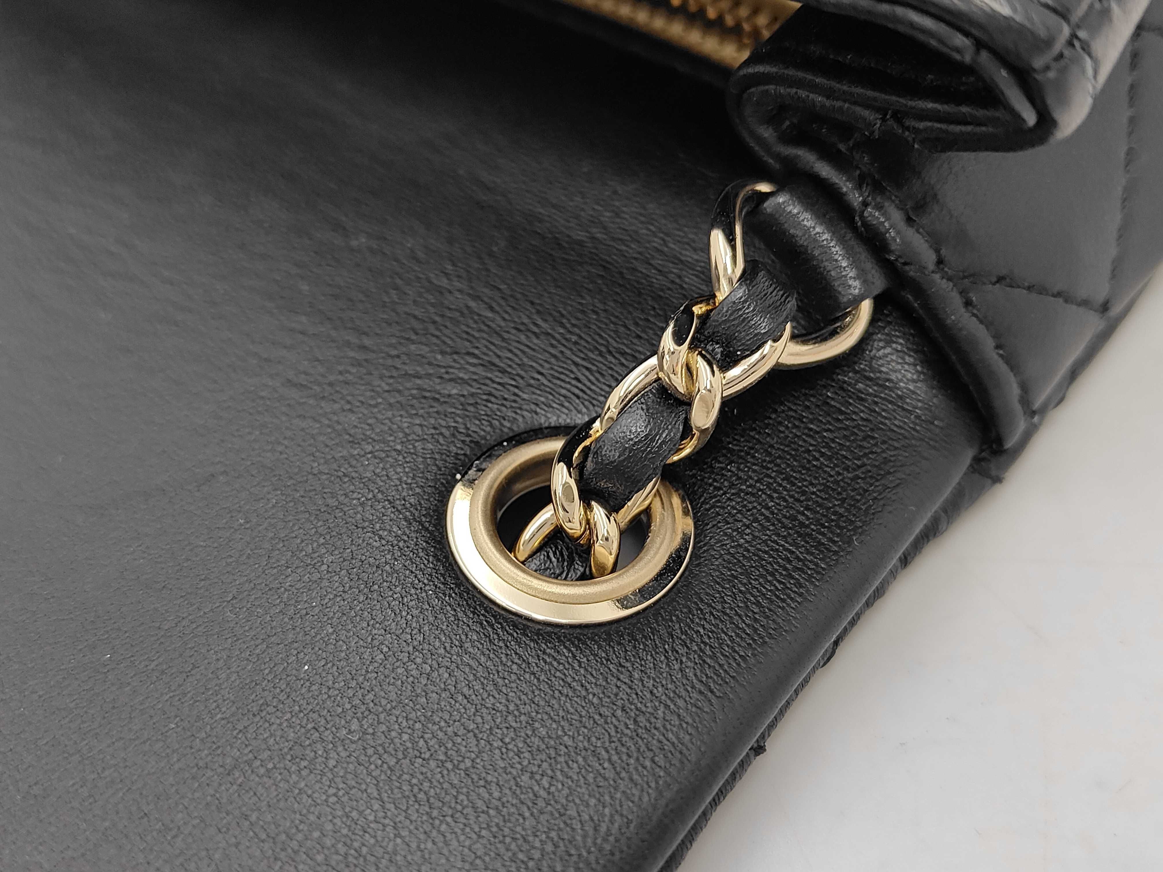 Mini Matelasse AS1786 Coco Ball Chain Lambskin Black Gold Hardware Random Braid Shoulder Bag — view 9
