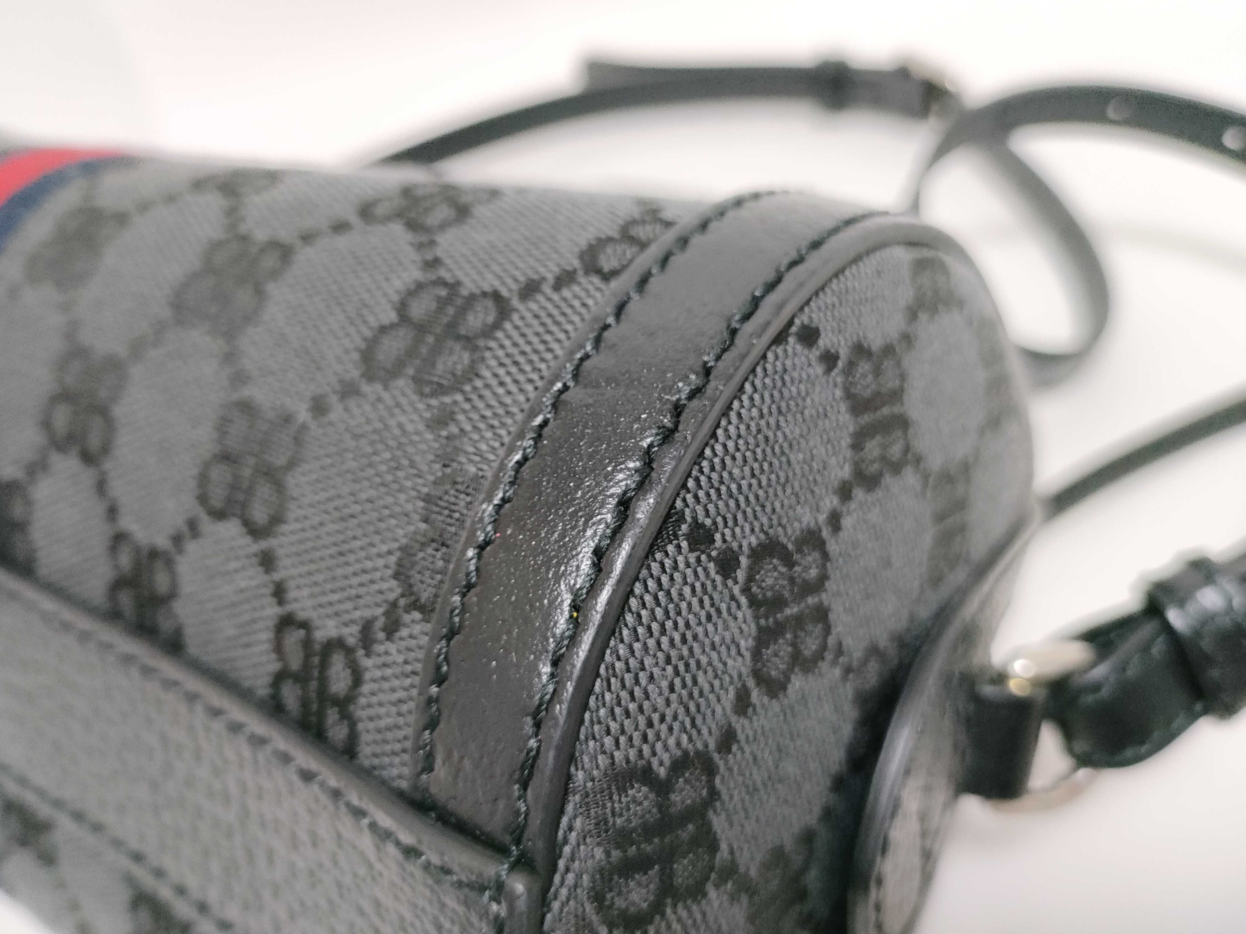 × GUCCI The Hacker Project 680123 BB Monogram Mini Boston Bag Black Handbag — view 8