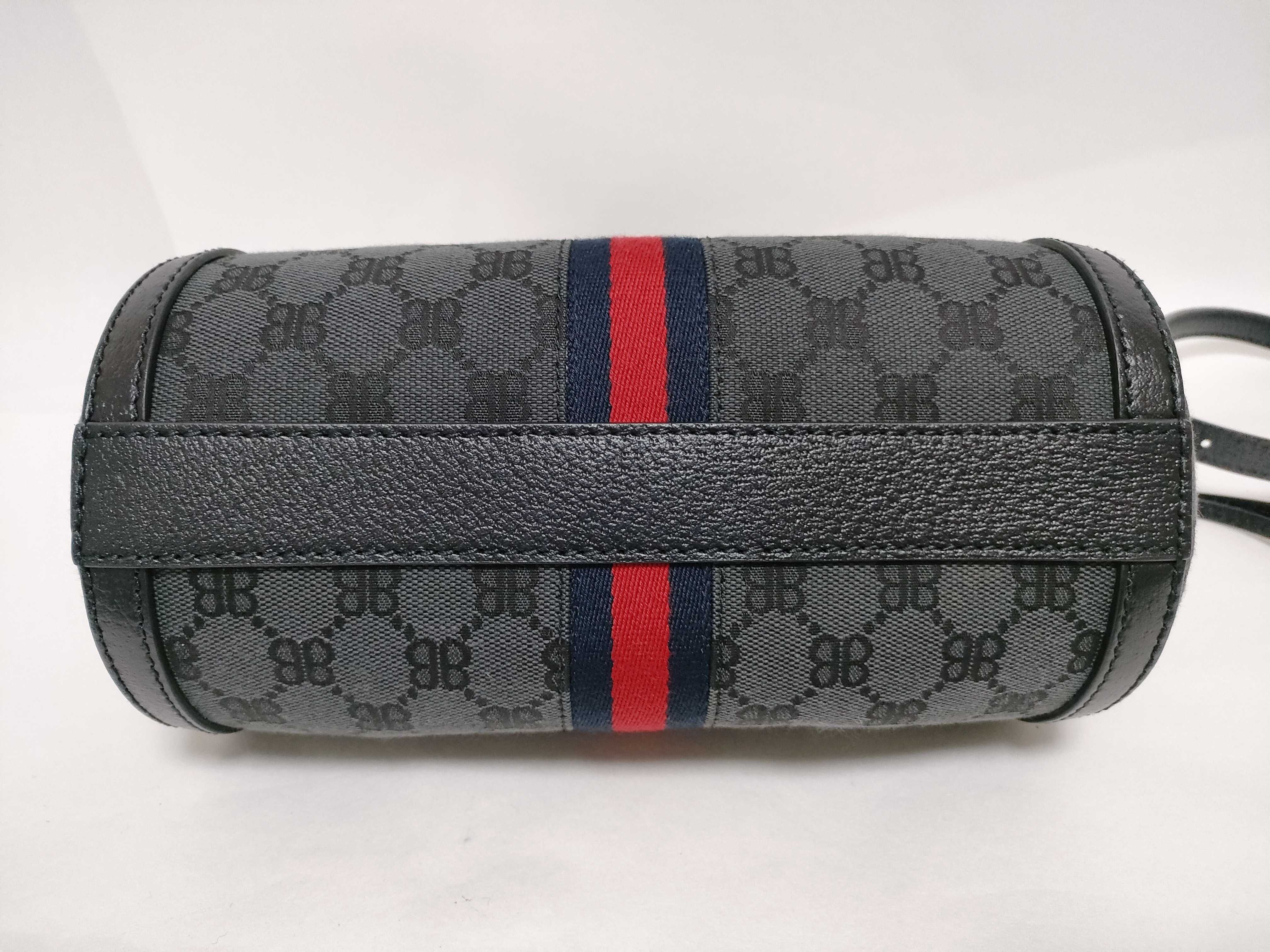 × GUCCI The Hacker Project 680123 BB Monogram Mini Boston Bag Black Handbag — view 9