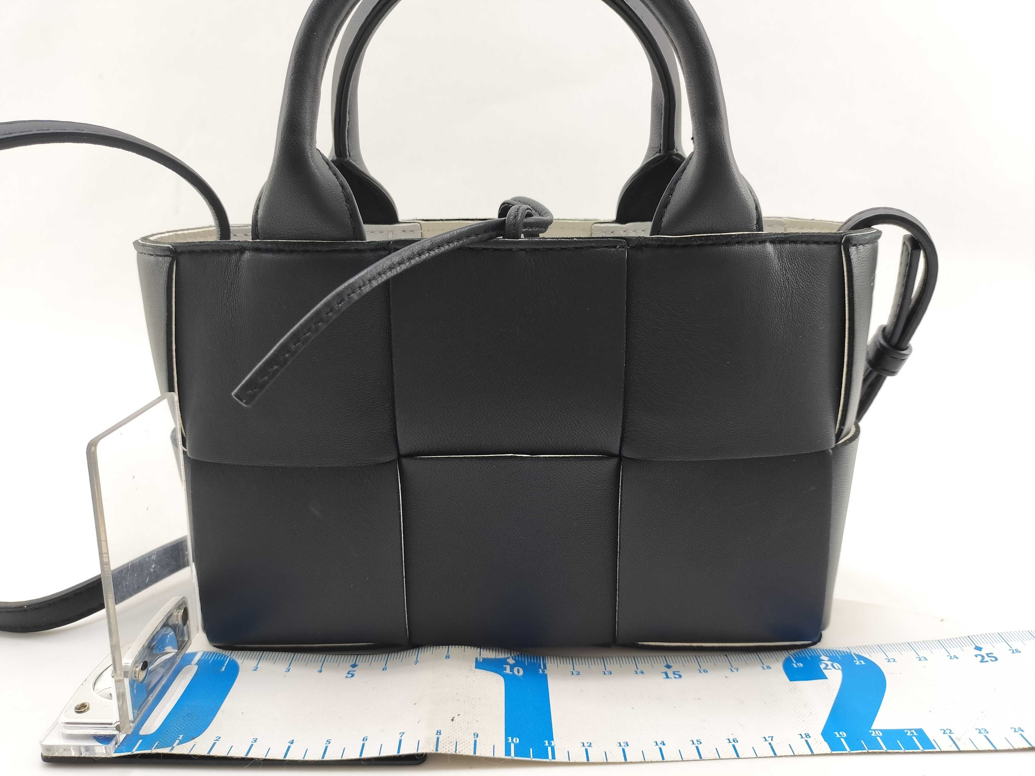 Candy Arco Handbag, Black x White Leather, 729029VMAY31283 (Handbag) — view 2