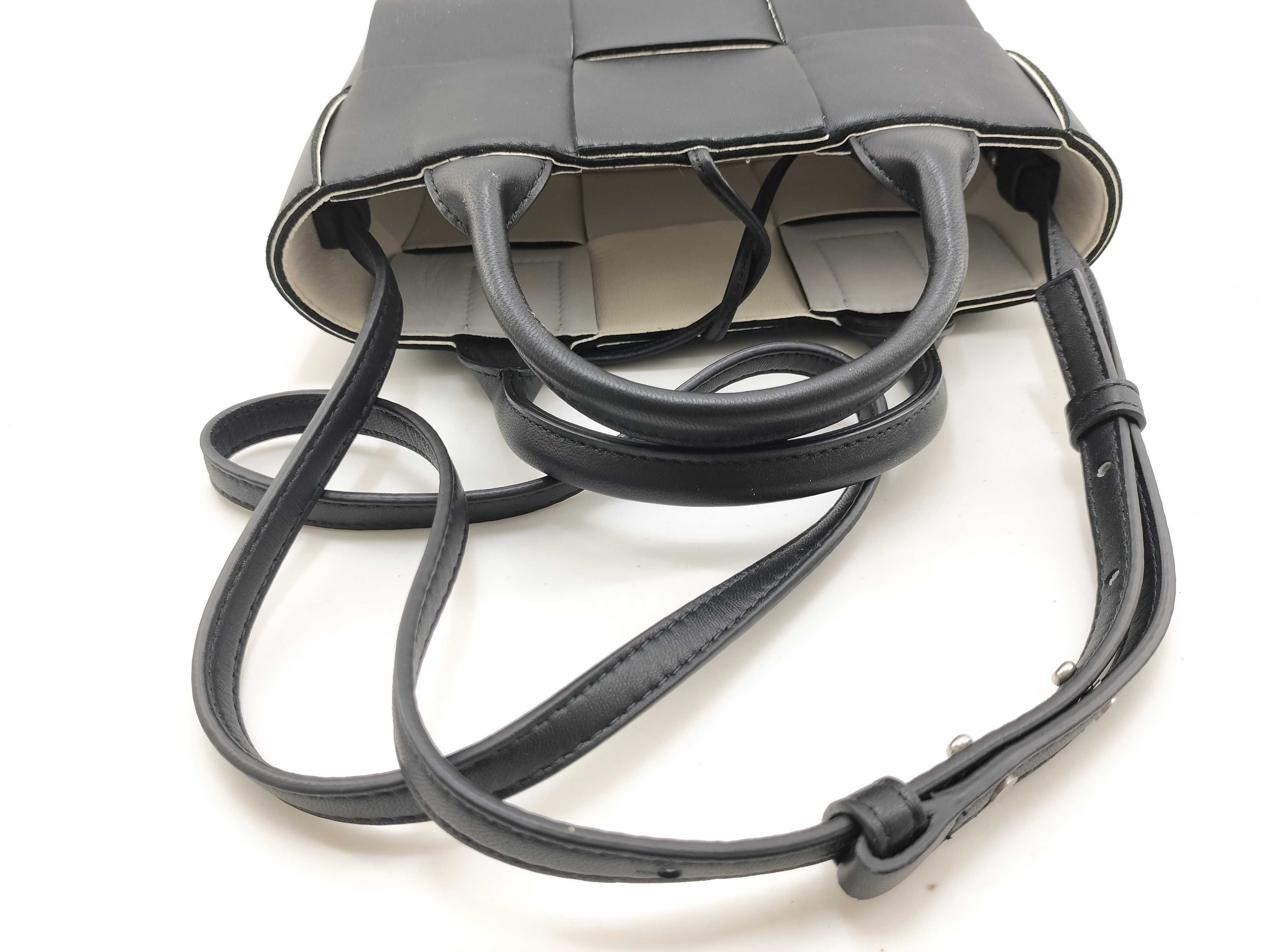 Candy Arco Handbag, Black x White Leather, 729029VMAY31283 (Handbag) — view 4