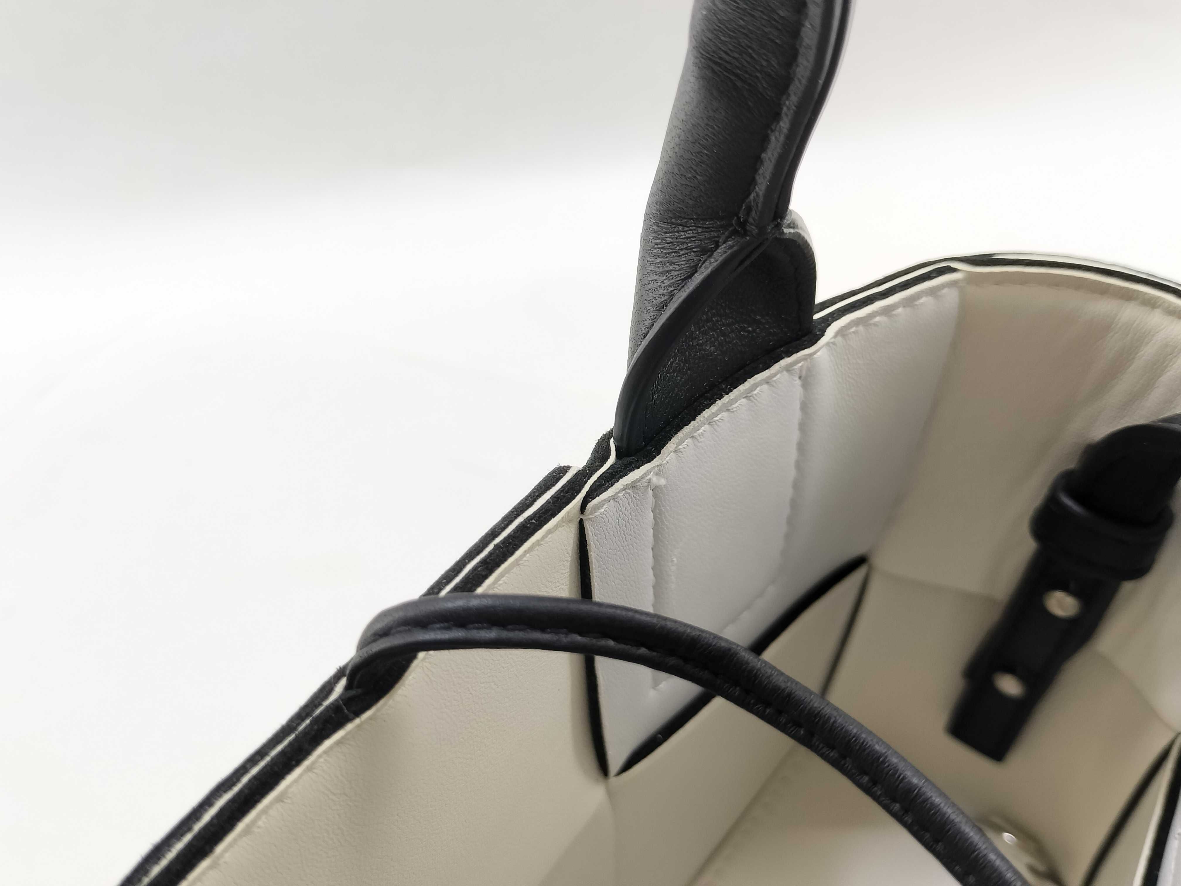 Candy Arco Handbag, Black x White Leather, 729029VMAY31283 (Handbag) — view 5