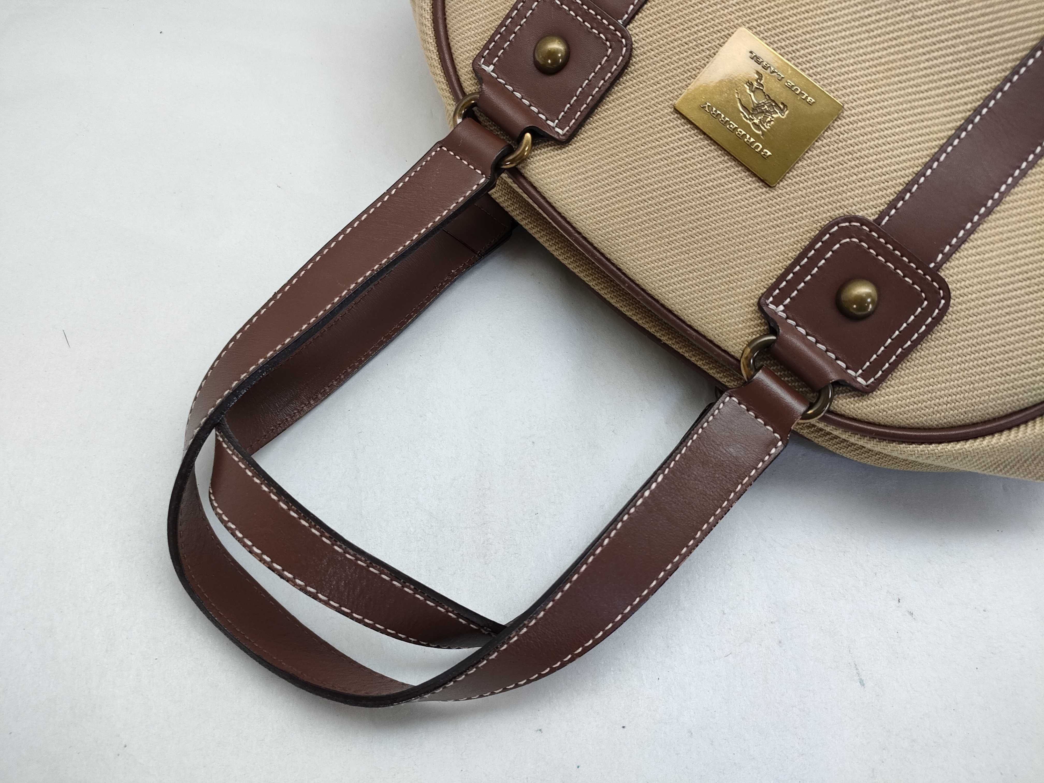 Blue Label Burberry Canvas Handbag, Brown — view 3
